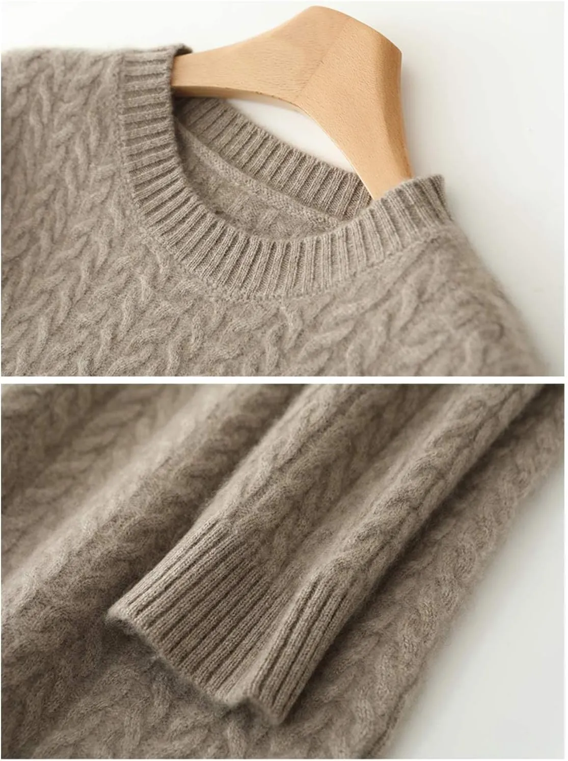 100% Merino Wool Sweater Dress Women's Long Sleeve Knitted O Neck Twists Pullover Fall Winter Loose Long Tops