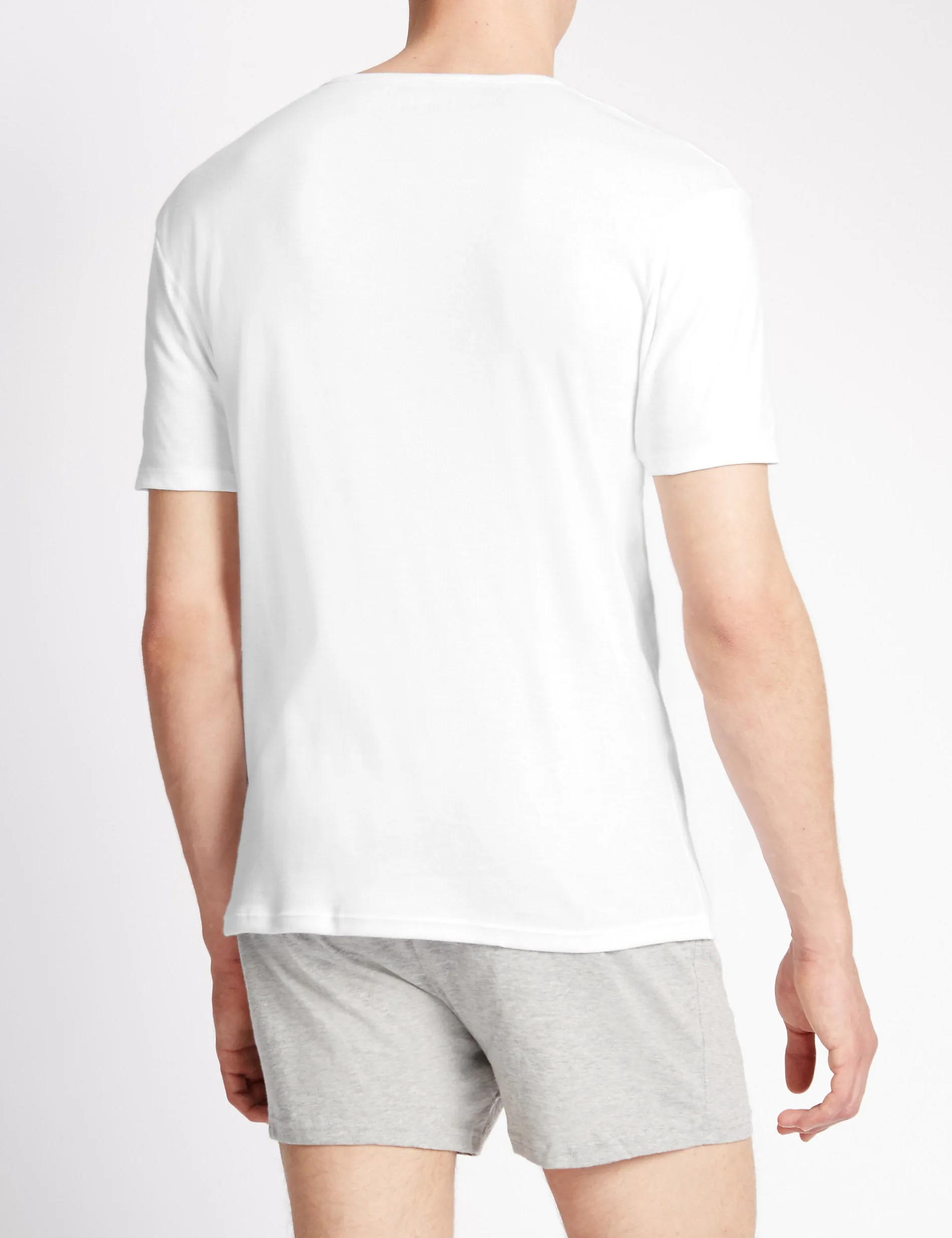 3 Piece Marks & Spencer Pure Cotton T-Shirt Vests, White