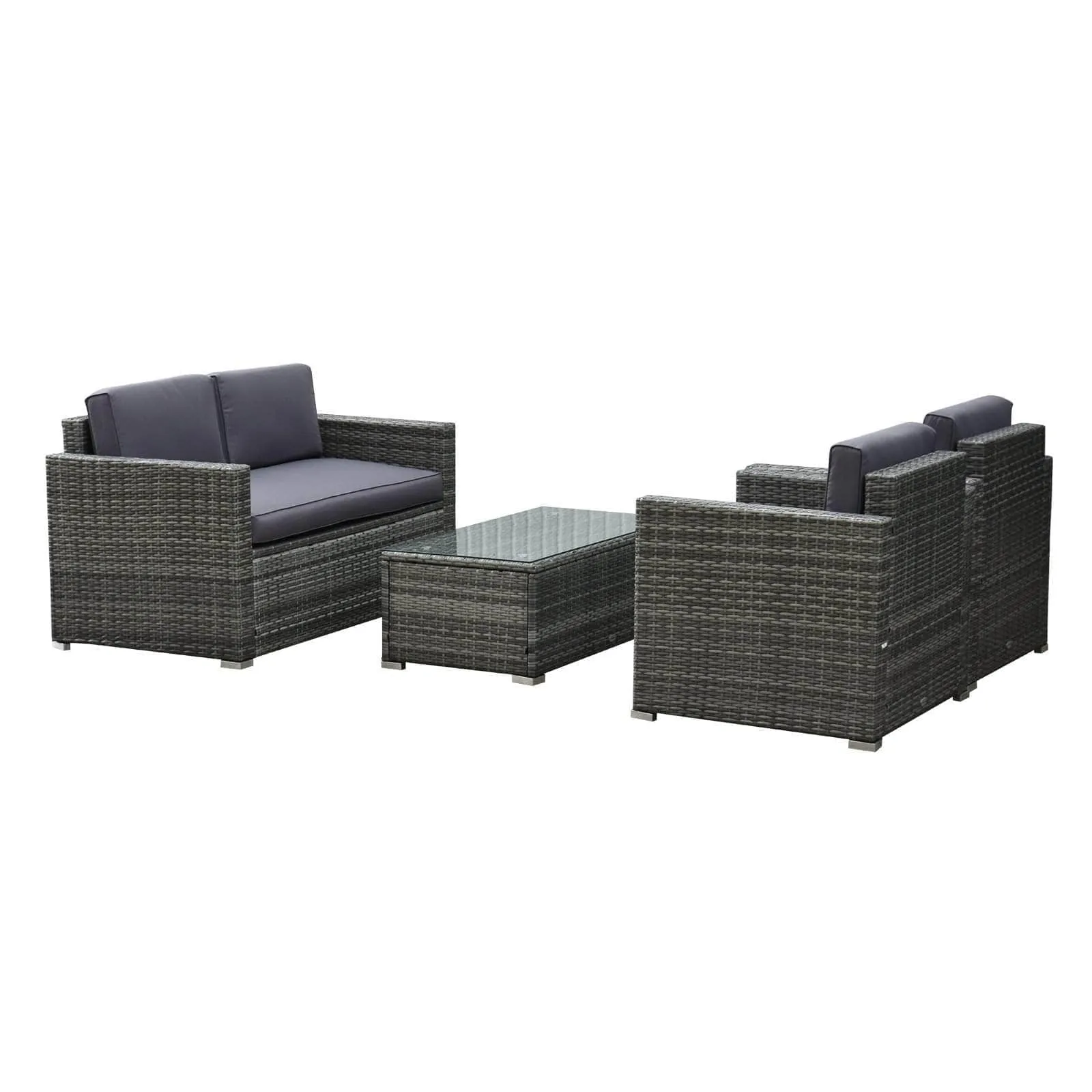 4 Piece Outdoor Patio Wicker Rattan Conversation Sofa Set - Available in 2 Colours