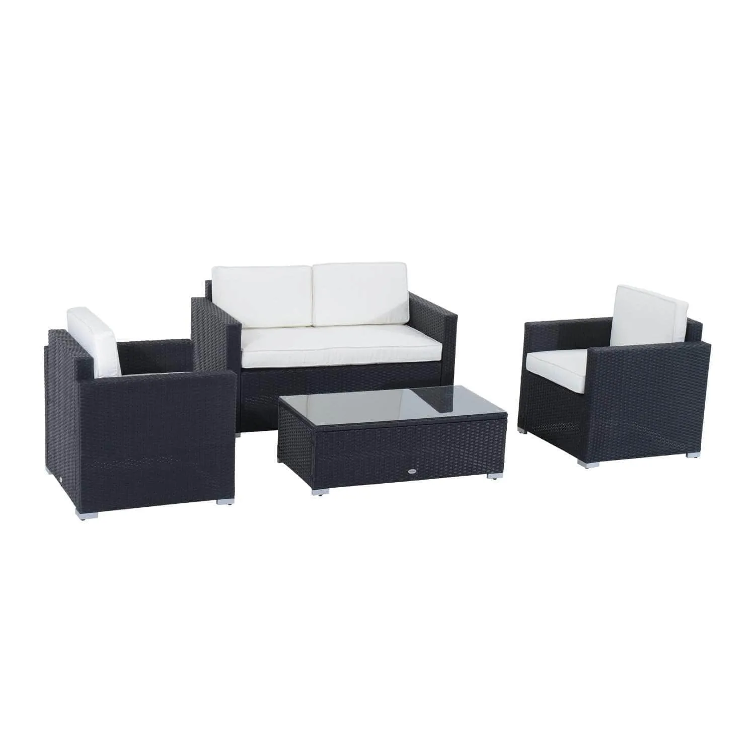 4 Piece Outdoor Patio Wicker Rattan Conversation Sofa Set - Available in 2 Colours