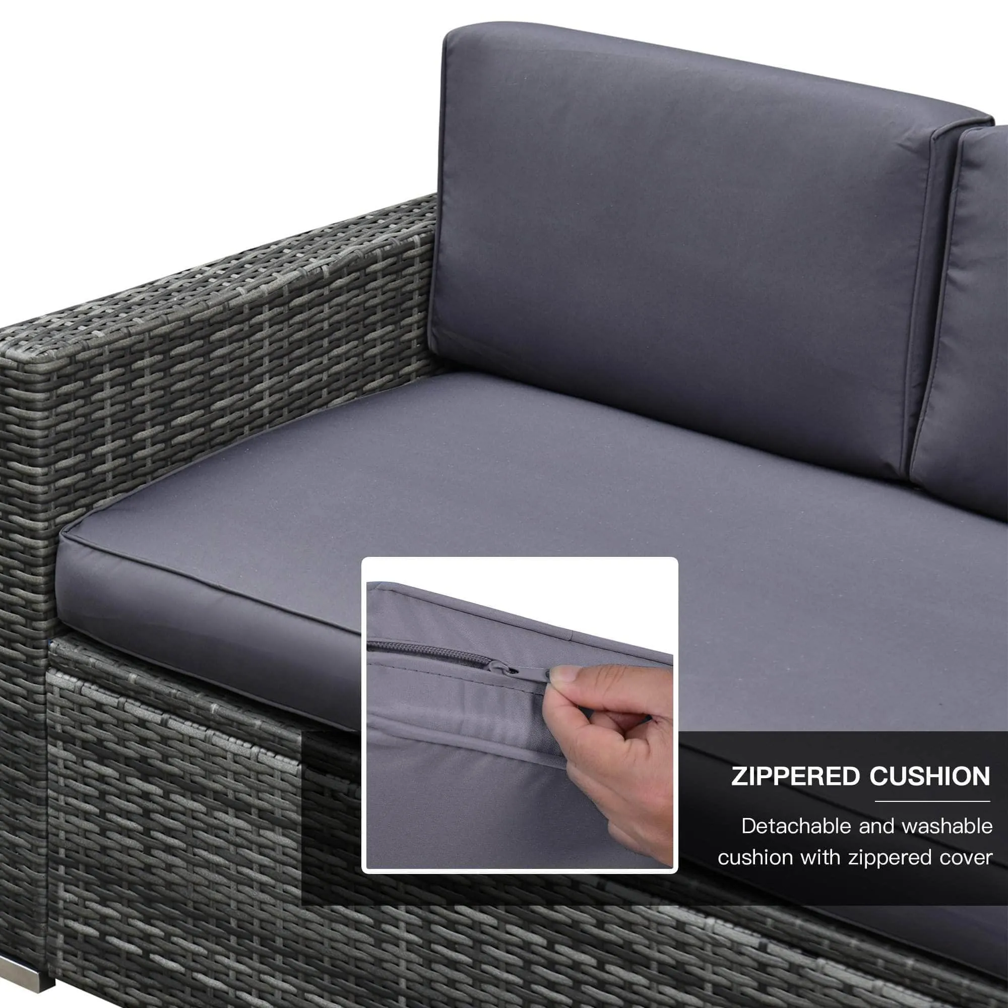 4 Piece Outdoor Patio Wicker Rattan Conversation Sofa Set - Available in 2 Colours