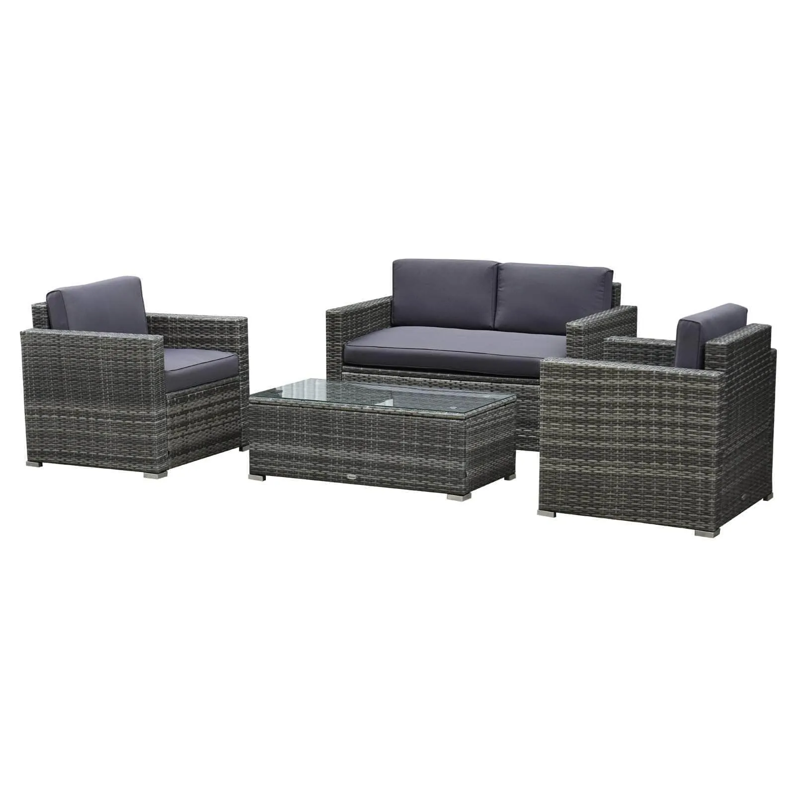 4 Piece Outdoor Patio Wicker Rattan Conversation Sofa Set - Available in 2 Colours