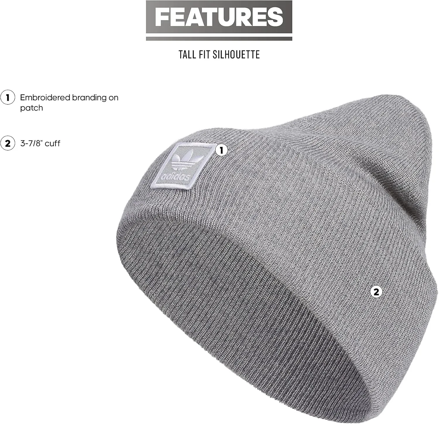 adidas Unisex-Adult Tall Utility Cuff Beanie