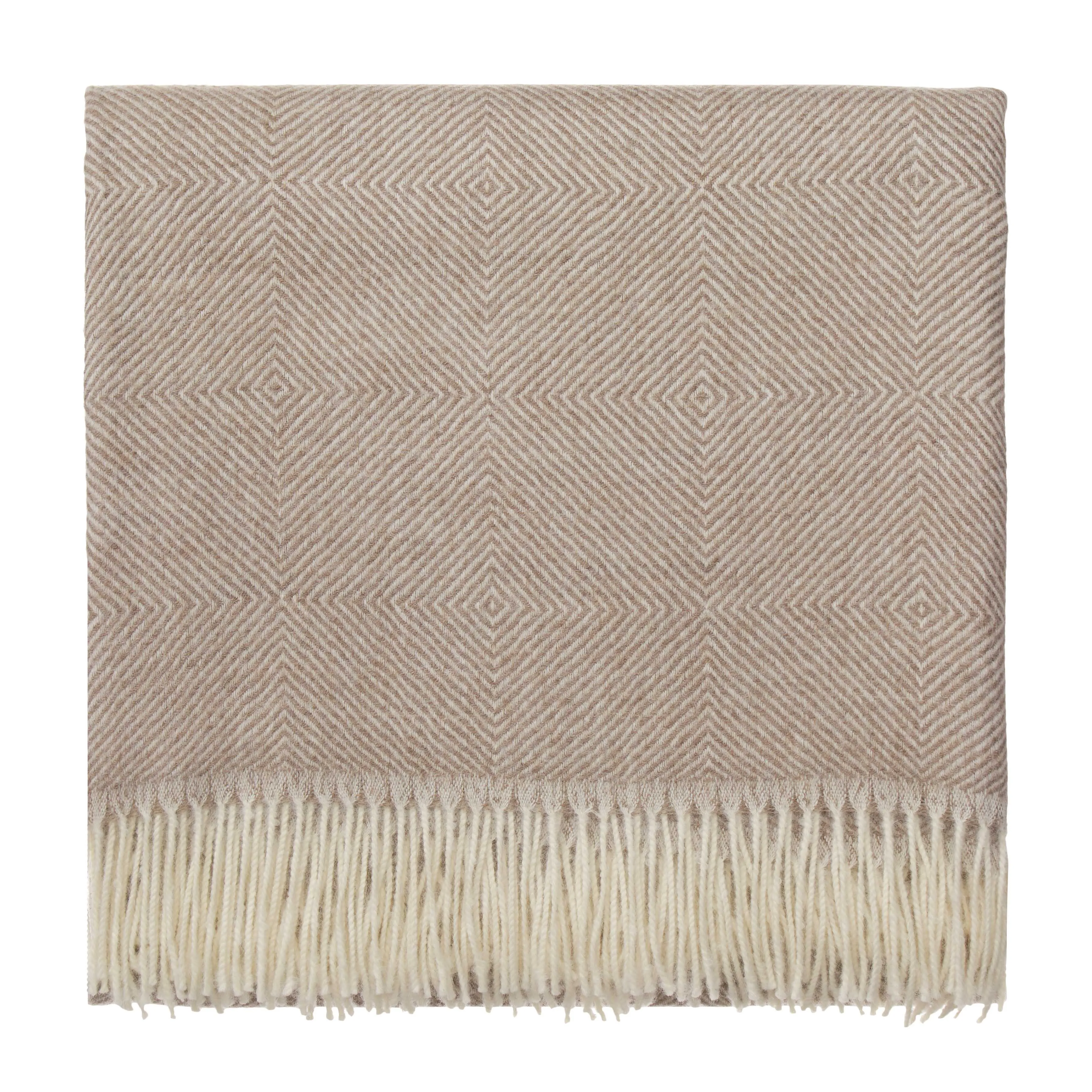 Alanga Alpaca Blanket [Light brown & Off-white]