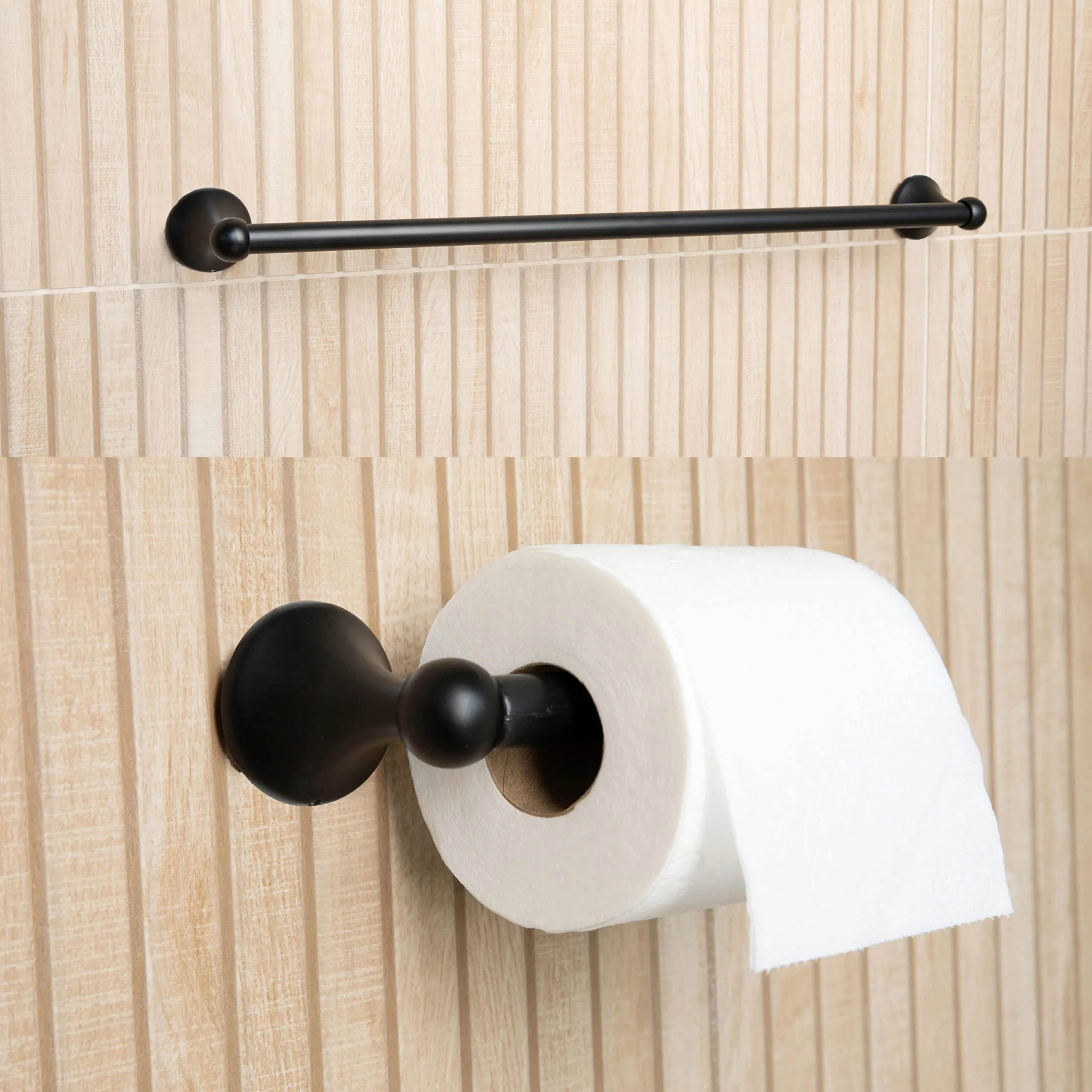 Bathroom Hardware Accessory Set Includes 24'' Towel Bar, Toilet Paper Holder, Hand