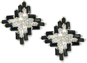 Black White Earrings for Women Sparkly Geometric Dangle Drop Statement Jewelry