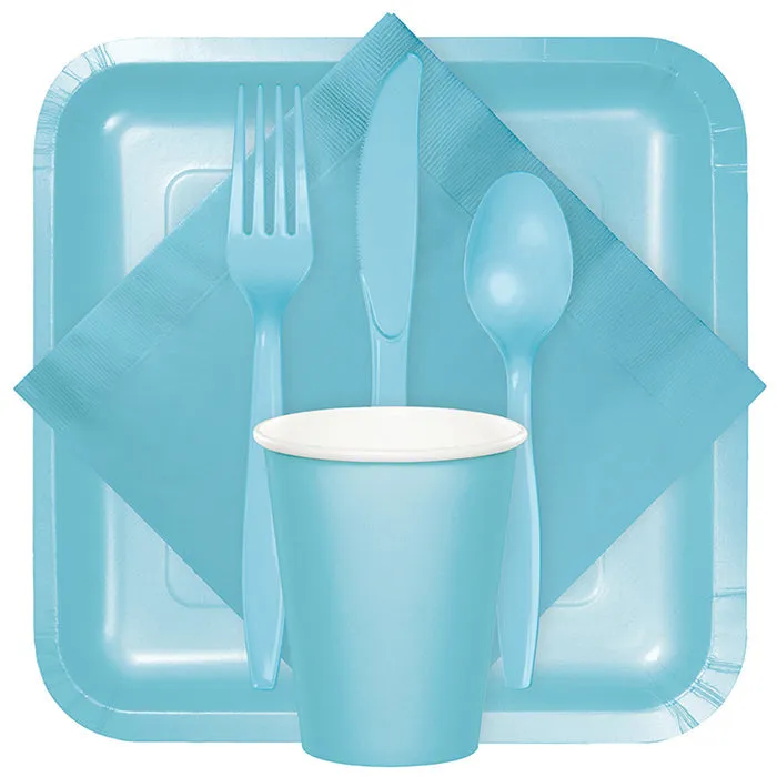 Bulk Pack of 100 Pastel Blue Dinner Napkins 2Ply 1/8Fld