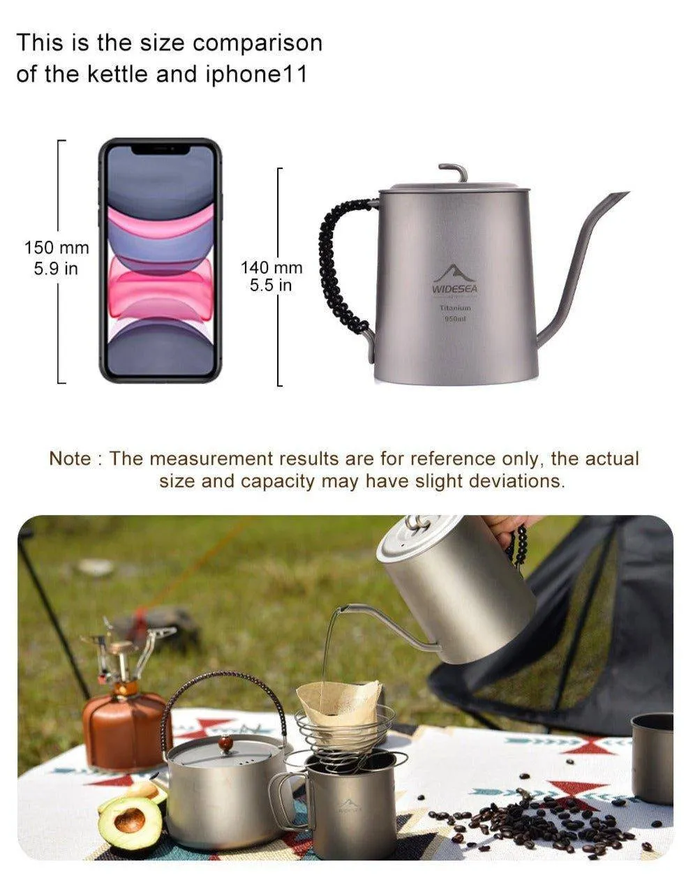 Compact Titanium Kettle for Outdoor Adventures