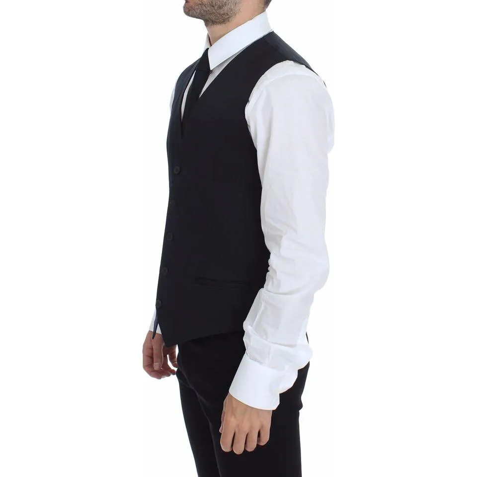 Dolce & Gabbana Elegant Blue Cotton Stretch Dress Vest