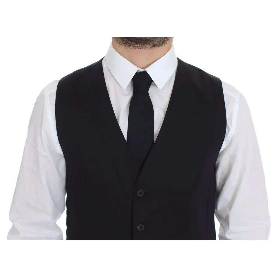 Dolce & Gabbana Elegant Blue Cotton Stretch Dress Vest