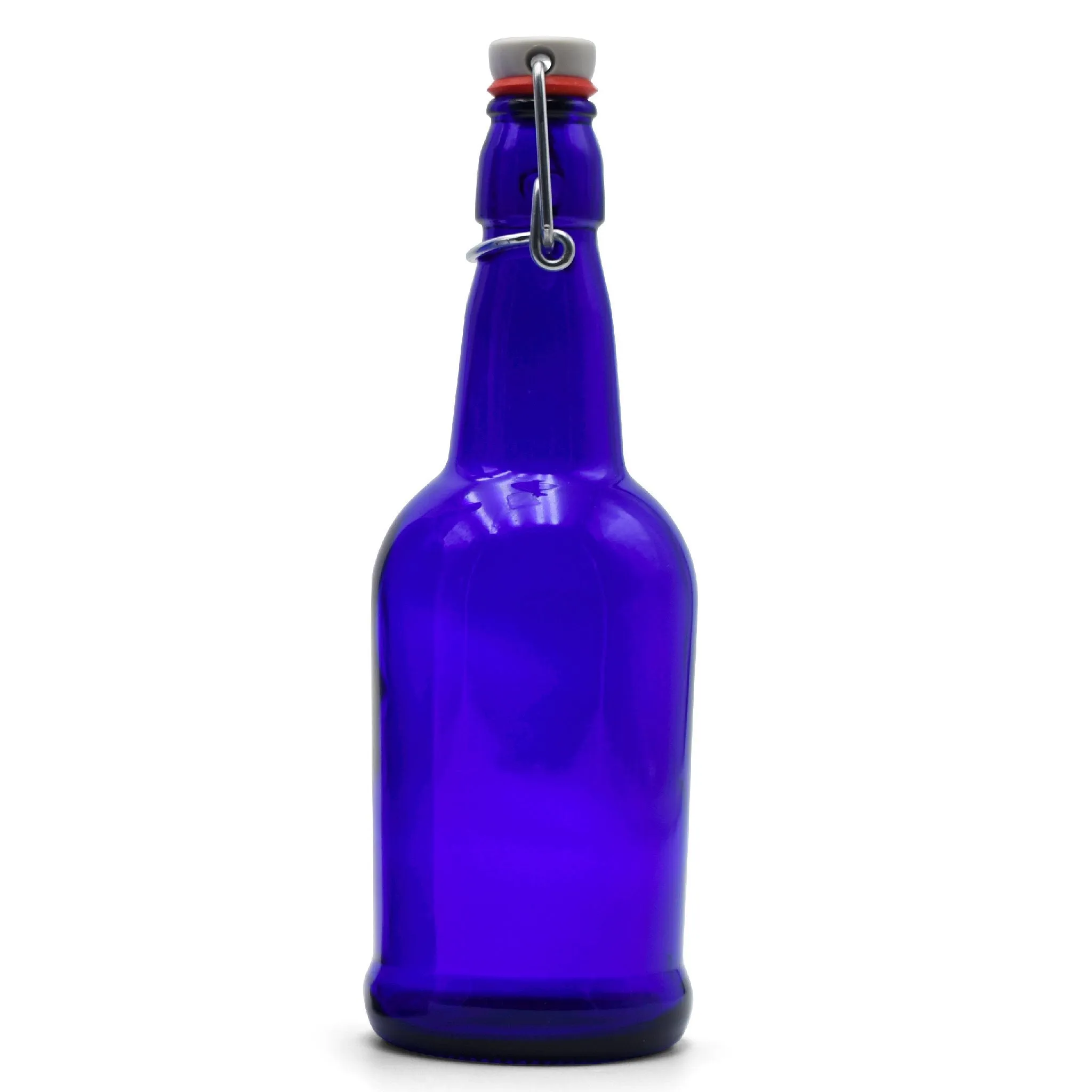 EZ Cap Swing Top Beer Bottles - 16 oz. Cobalt Blue, case of 12