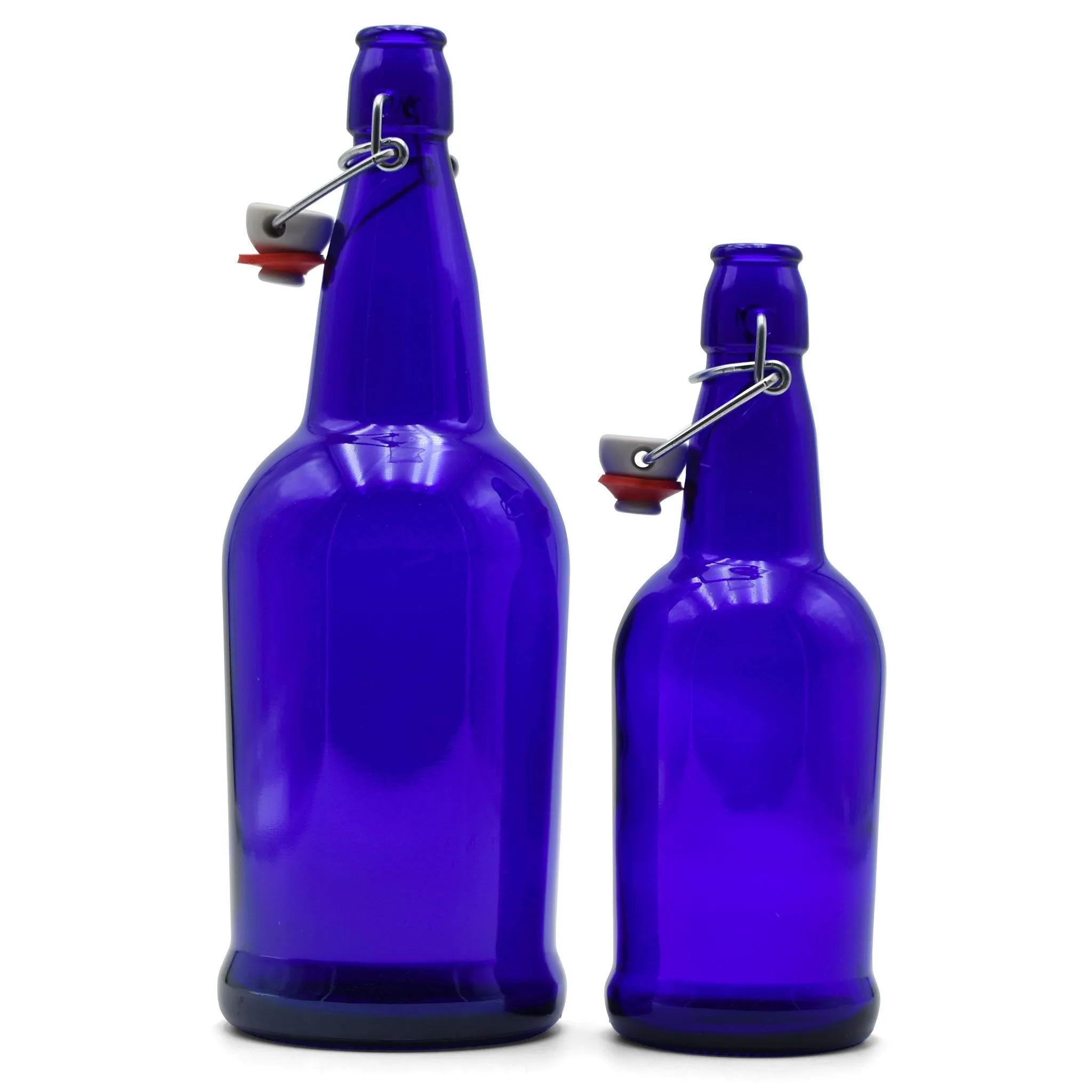 EZ Cap Swing Top Beer Bottles - 16 oz. Cobalt Blue, case of 12