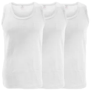 FLOSO Mens Interlock Single Vest (Pack Of 3)