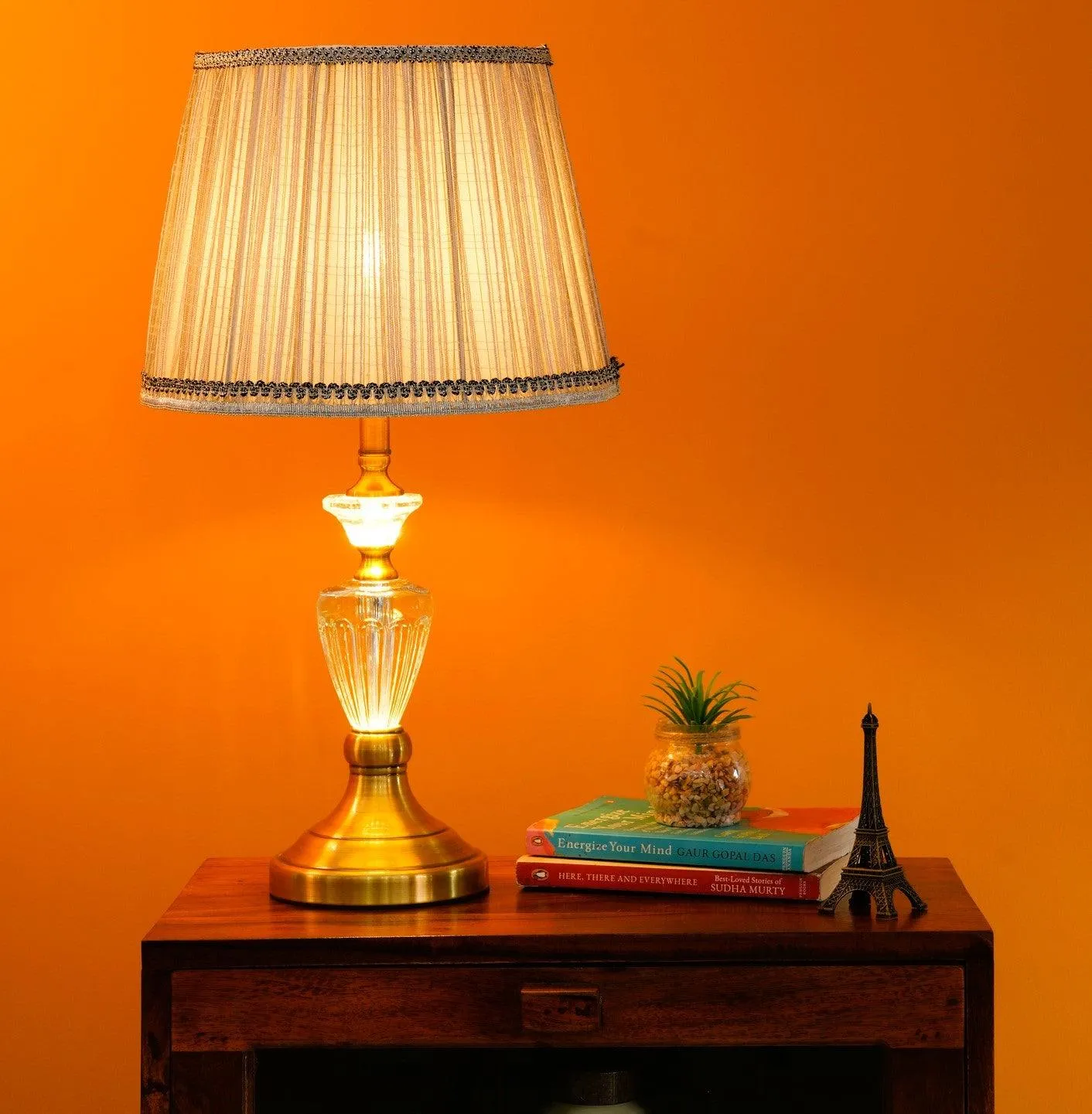Grey Harmony Vase Shaped Table Lamp – Modern Classic with Golden Base