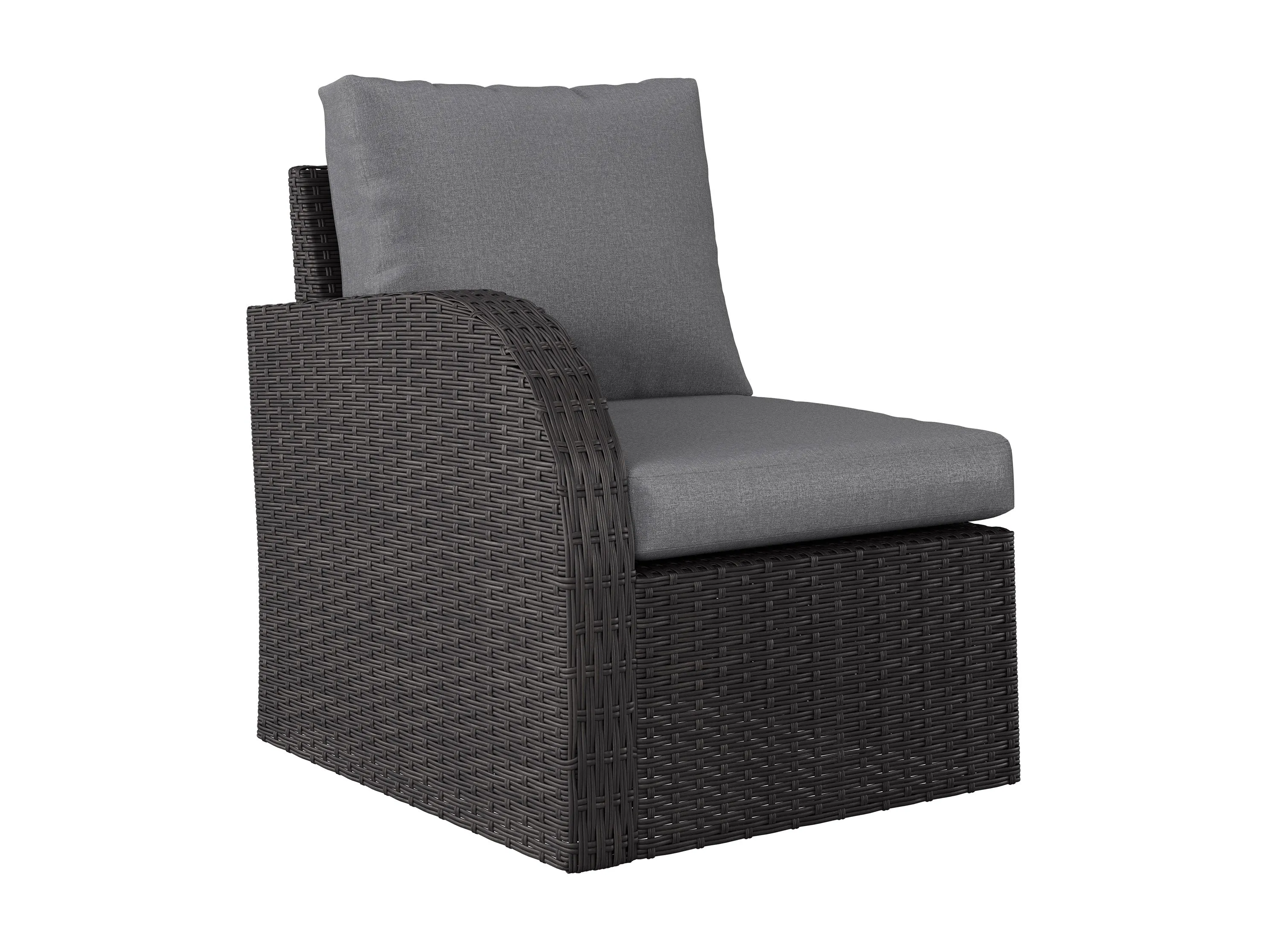 Grey Outdoor Wicker Sectional Set, 6pc