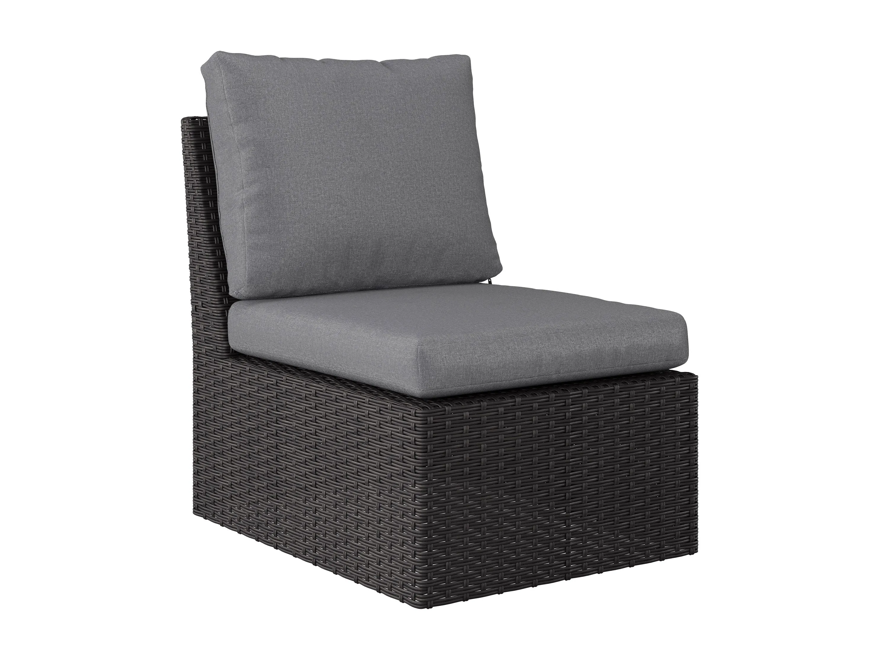 Grey Outdoor Wicker Sectional Set, 6pc