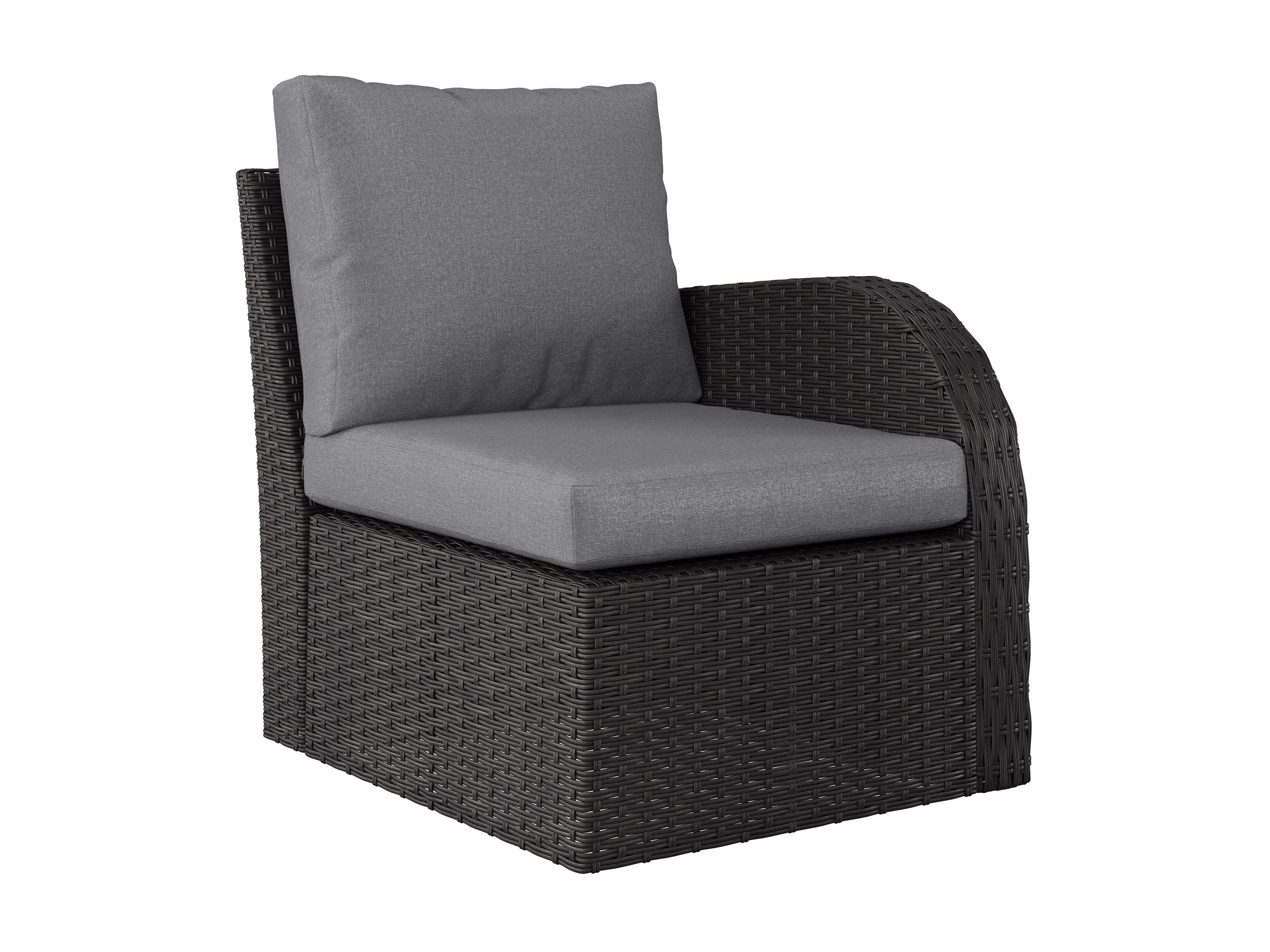 Grey Outdoor Wicker Sectional Set, 6pc