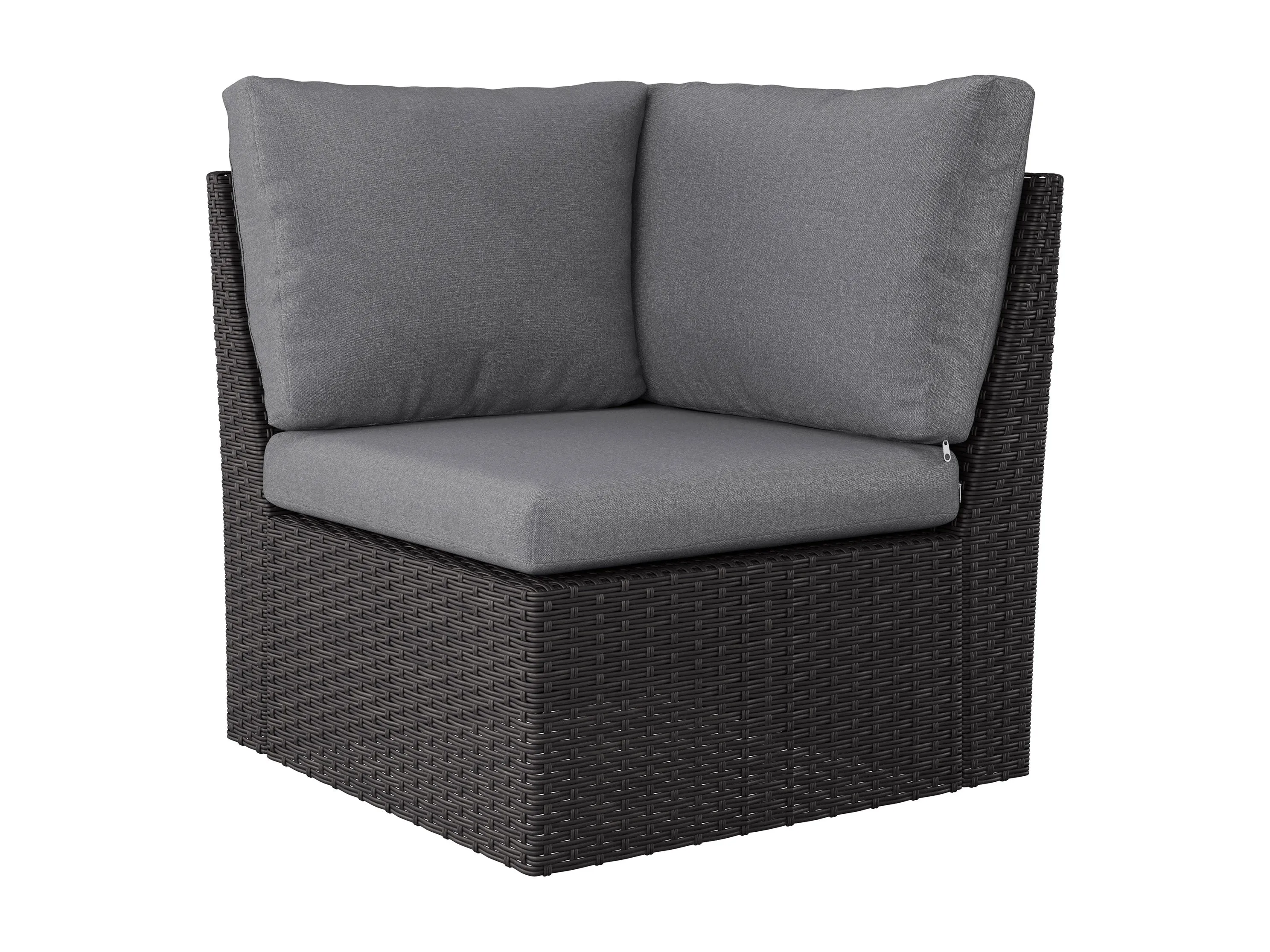Grey Outdoor Wicker Sectional Set, 6pc