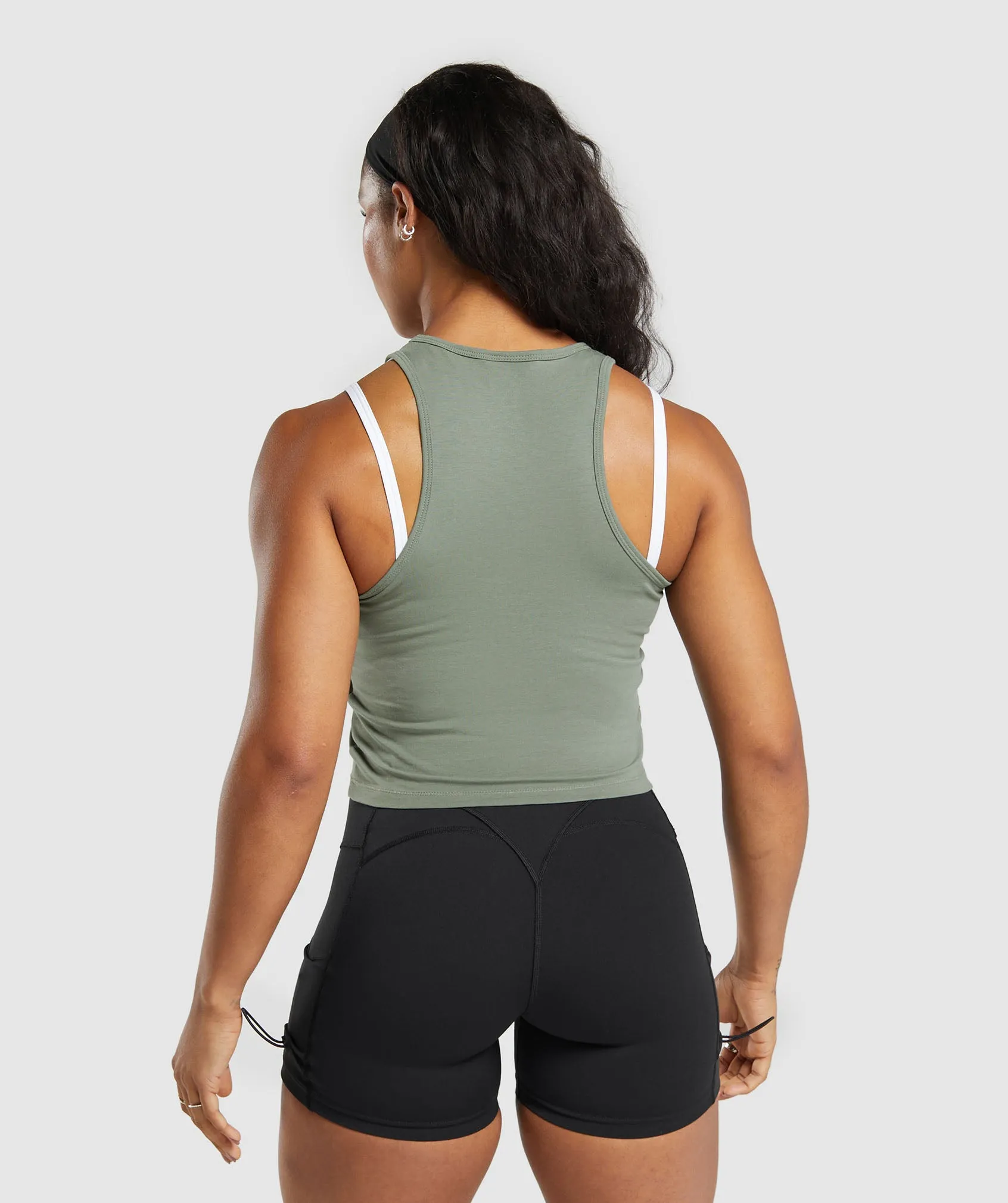 Gymshark Essential Cotton Midi Tank - Unit Green