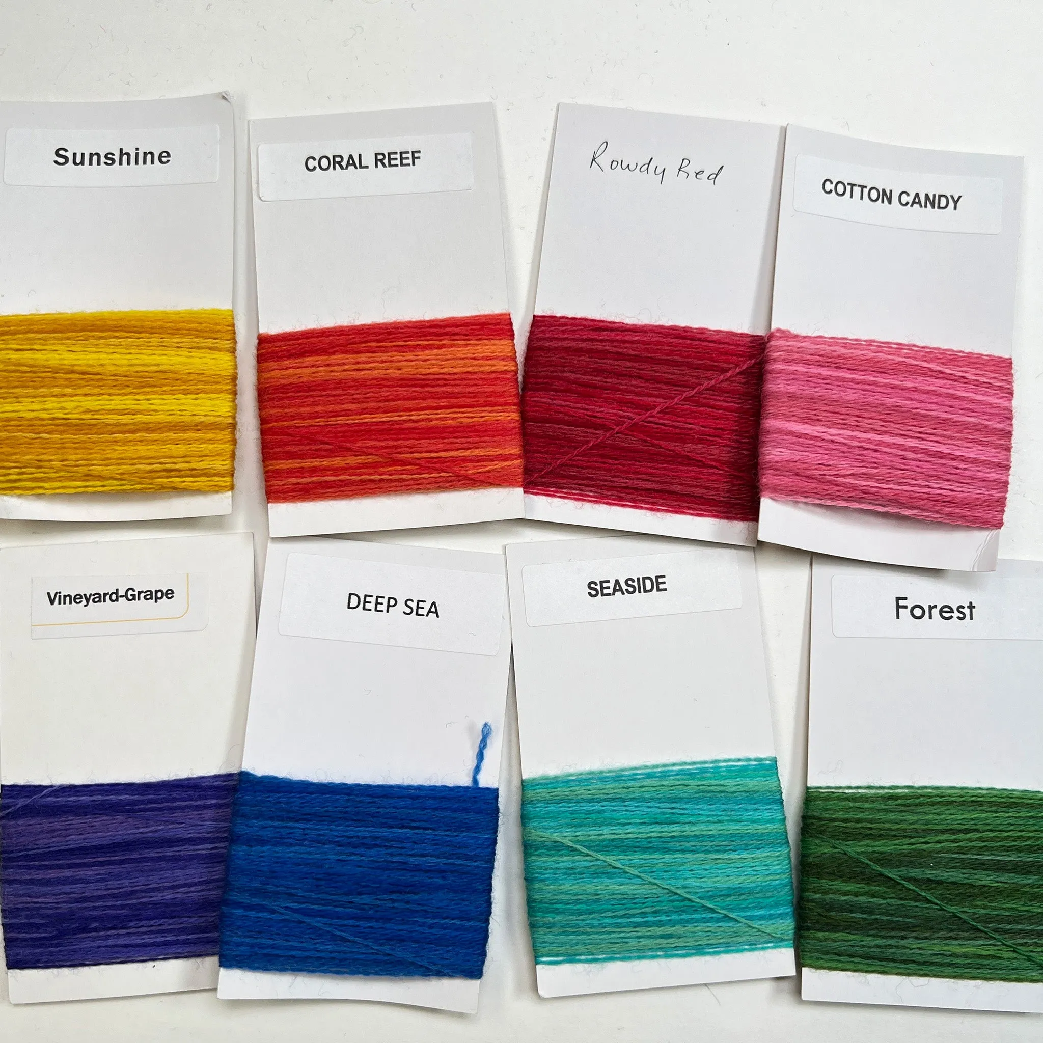 Hand Dyed 100% Wool Thread Rainbow Set