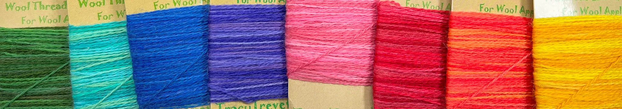 Hand Dyed 100% Wool Thread Rainbow Set