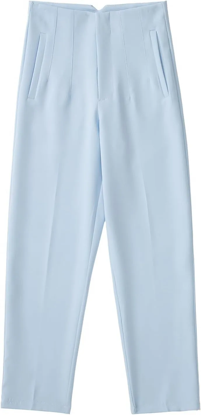 High Waisted Slim Fit Trousers for Women,Womens Wide Leg Pants,Dress Pants for Women,Womens Trousers