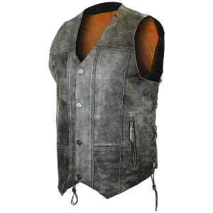 HMM915DG Men's Distressed Gray 10 Pocket Vest