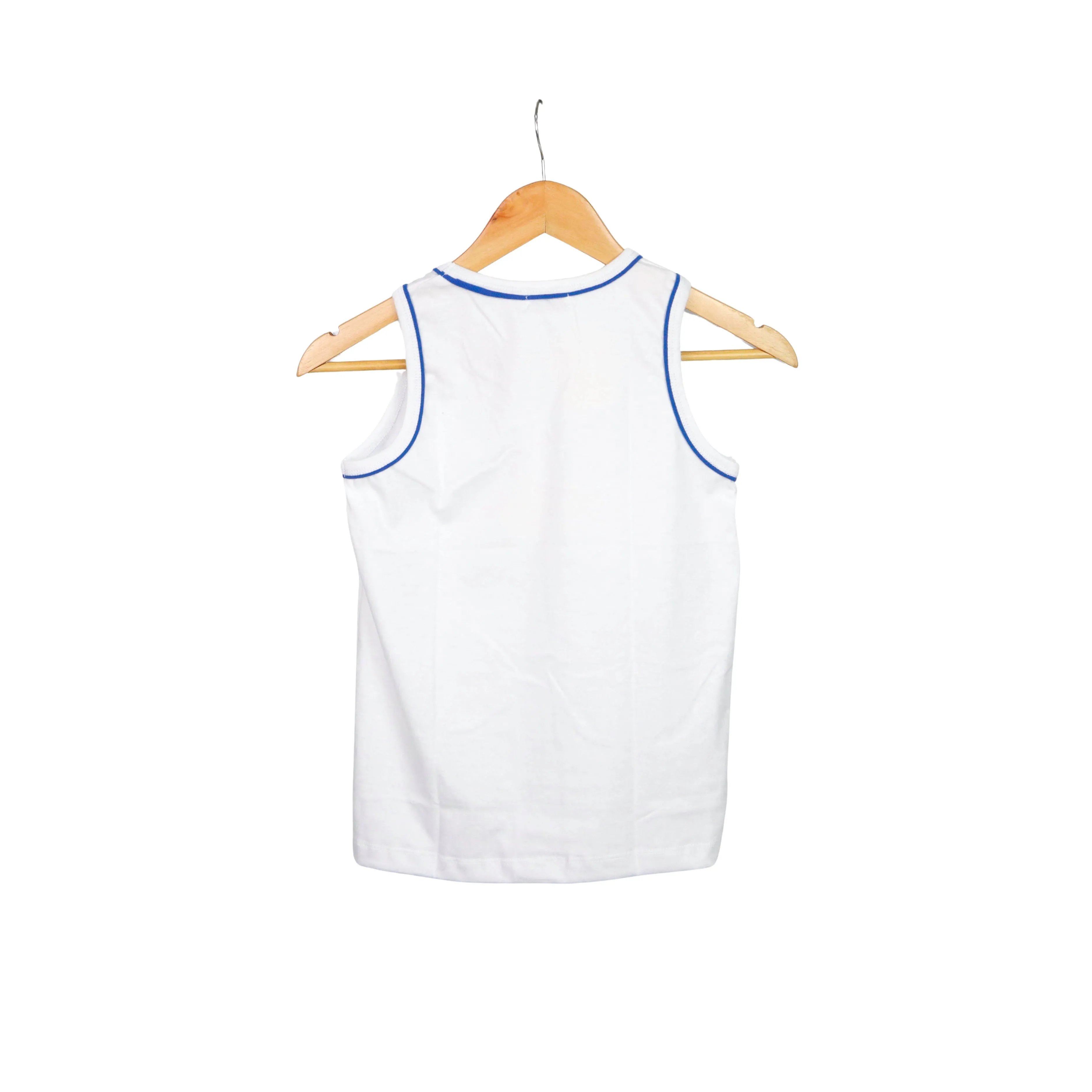 JKC Sando with Stay Real Keep Cool Spot Print - White