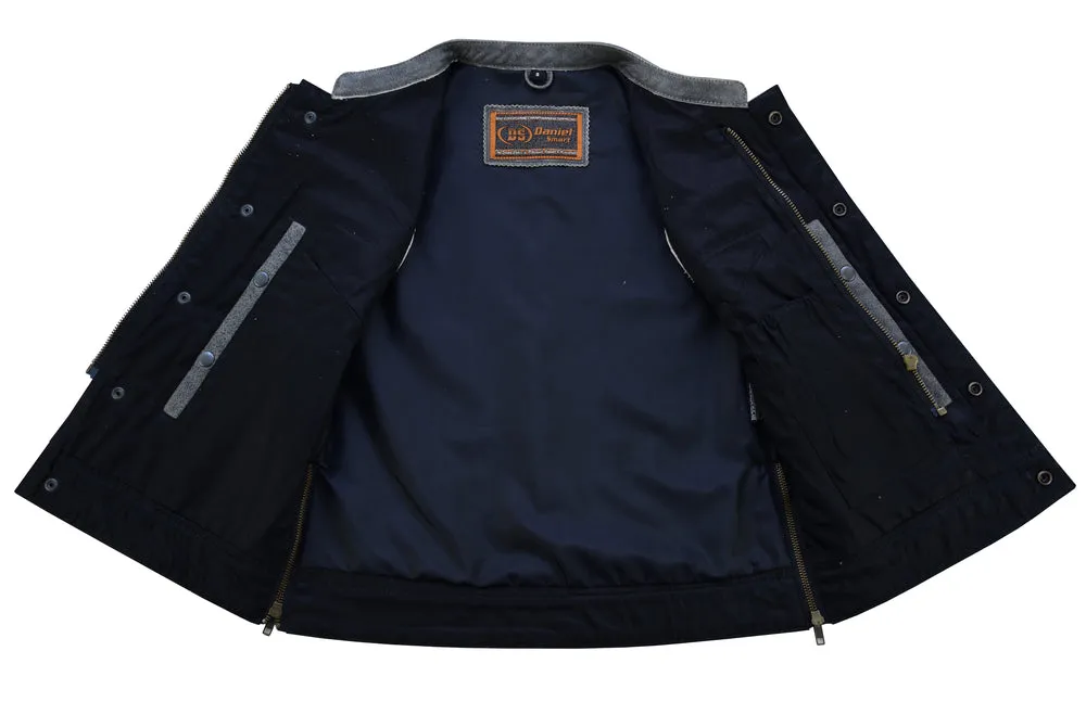 Leather Women's Premium Single Back Panel Concealment Vest - GRAY