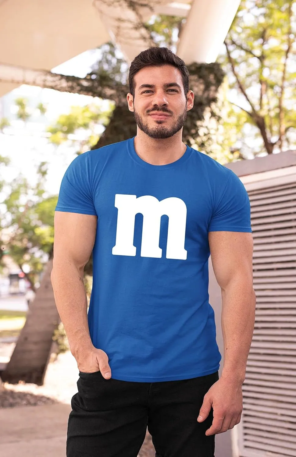 Letter M Halloween Costumes T-Shirt | Funny Cool Graphic Tee Idea | for Men