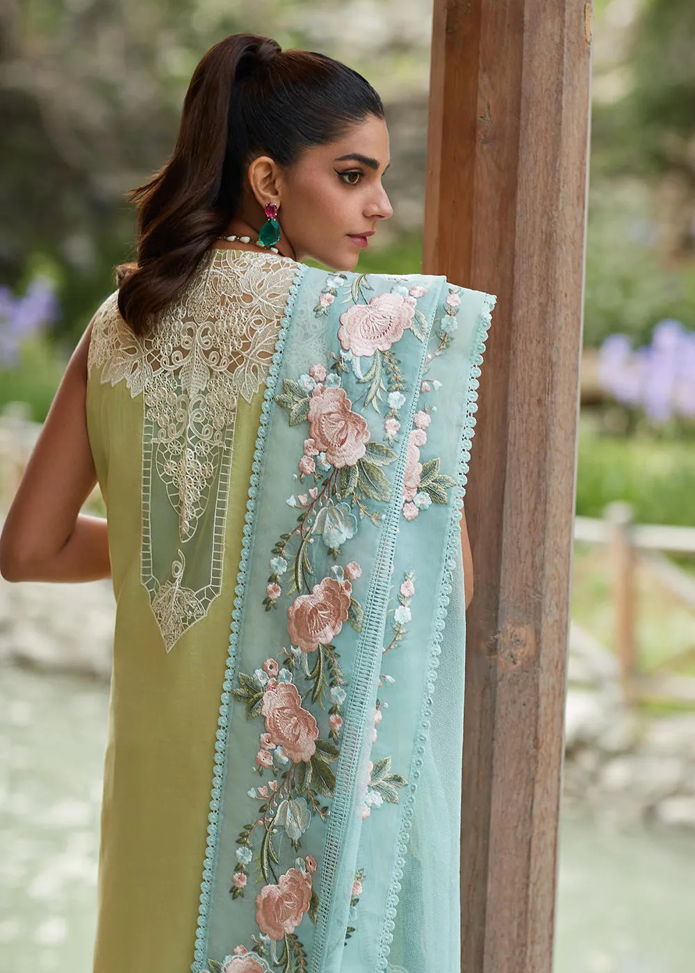 Lime Lawn Suit - Saira Shakira X Crimson Luxury Lawn '23 - Mountain Love - D6A