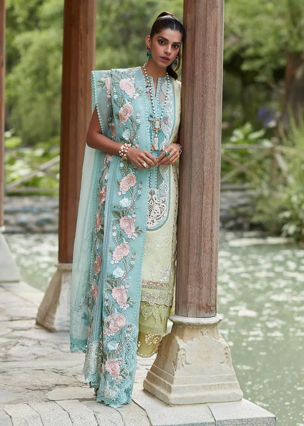Lime Lawn Suit - Saira Shakira X Crimson Luxury Lawn '23 - Mountain Love - D6A