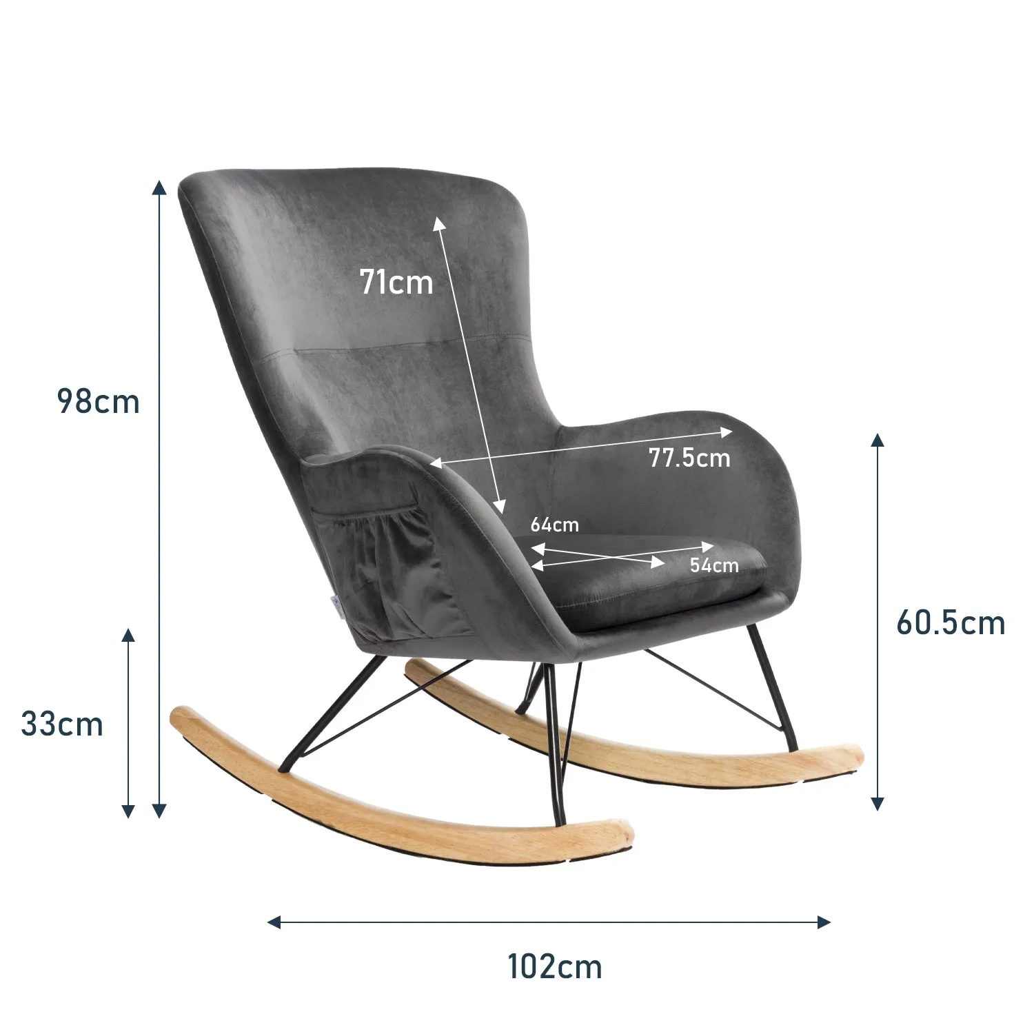Living Room Relax Rocking Armchair with Cushion