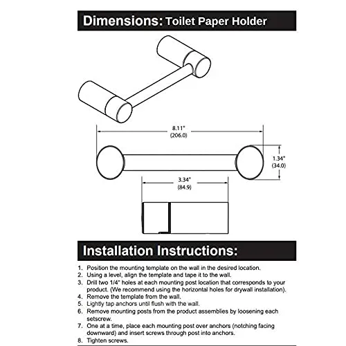Matte Black Pivot Toilet Paper Holder For Bathroom, Wall Mount Toilet Roll Dispenser