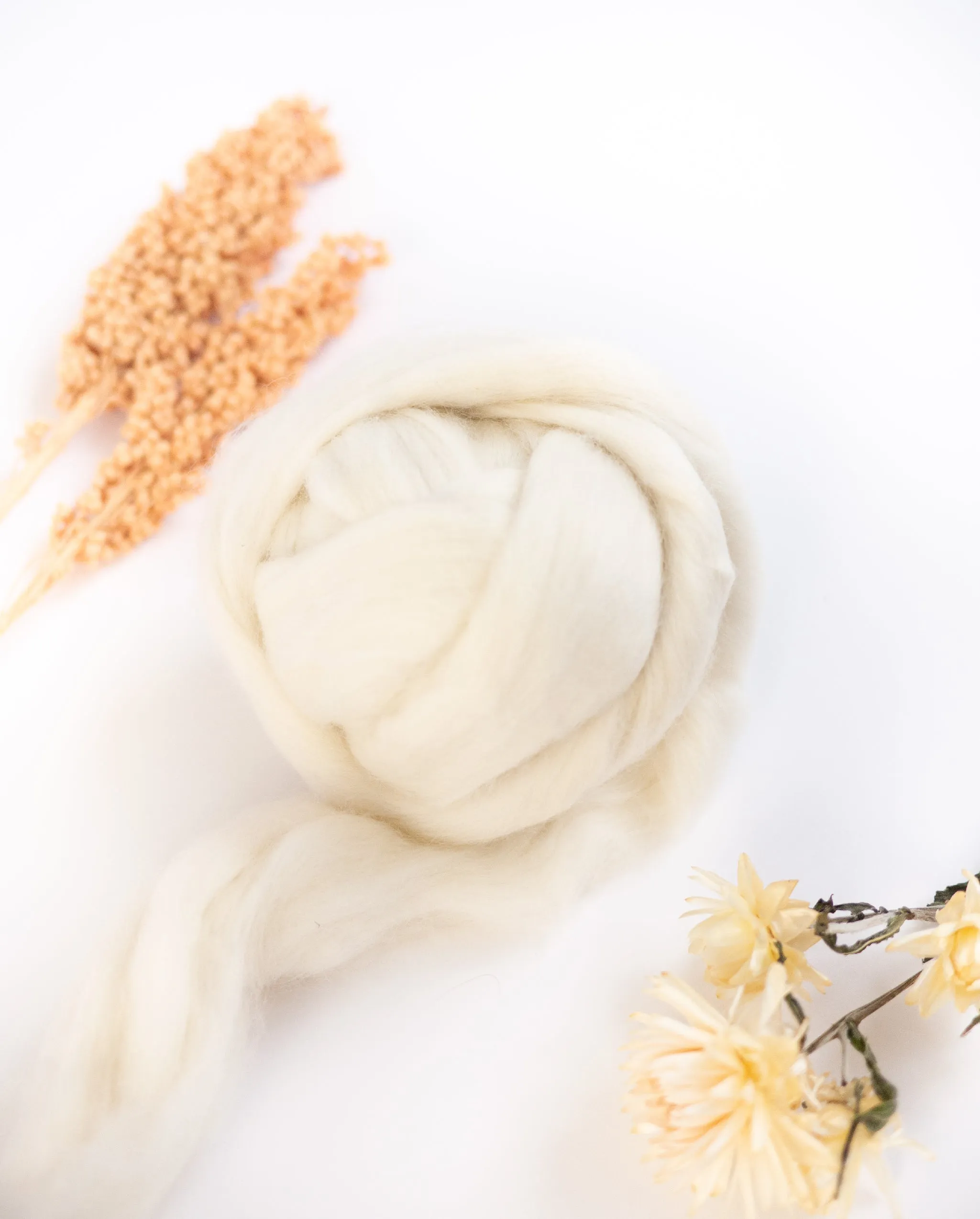 Merino wool roving, 100g