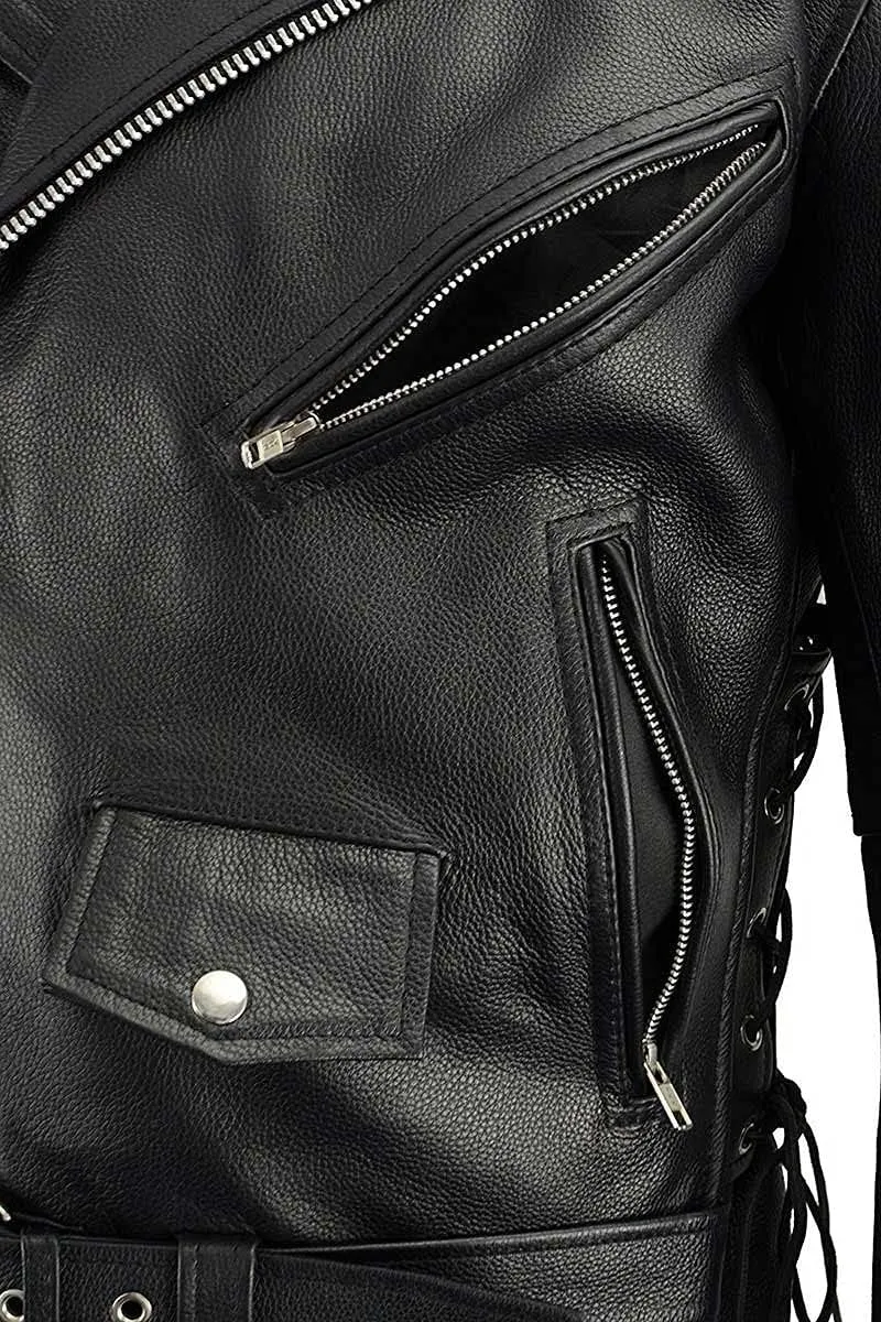Milwaukee Men's Classic Side Lace Motorcycle Jacket