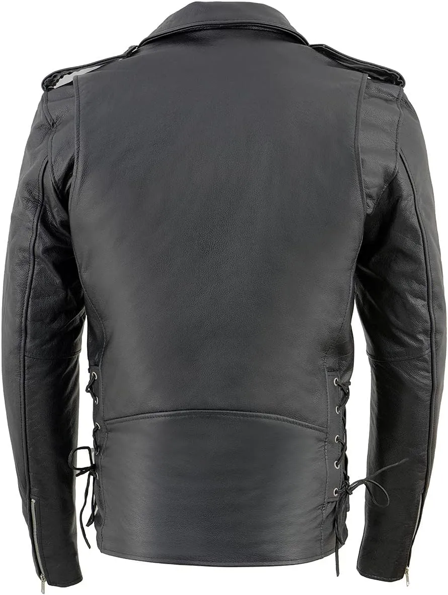 Milwaukee Men's Classic Side Lace Motorcycle Jacket