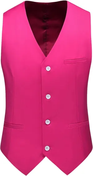 MOGU Mens Waist coat Casual Suit Vest 28 Plain Colors for Prom Wedding Business