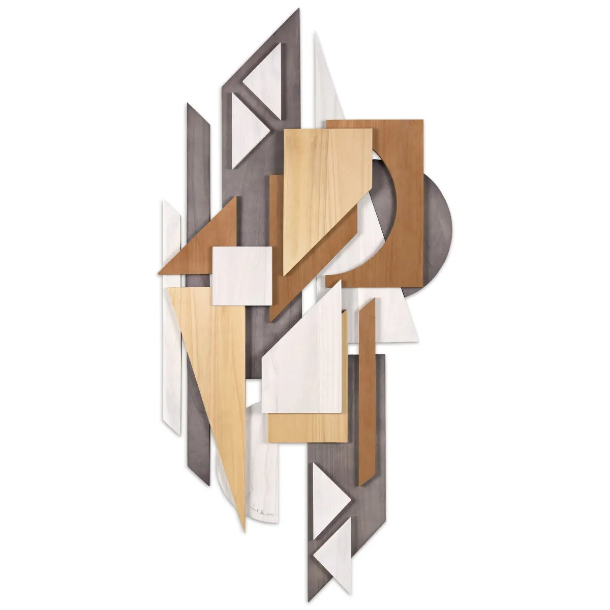 Moonlit Mist I Hand Made & Hand Finished Dimensional Solid Paulownia Wood Abstracts Wall Art