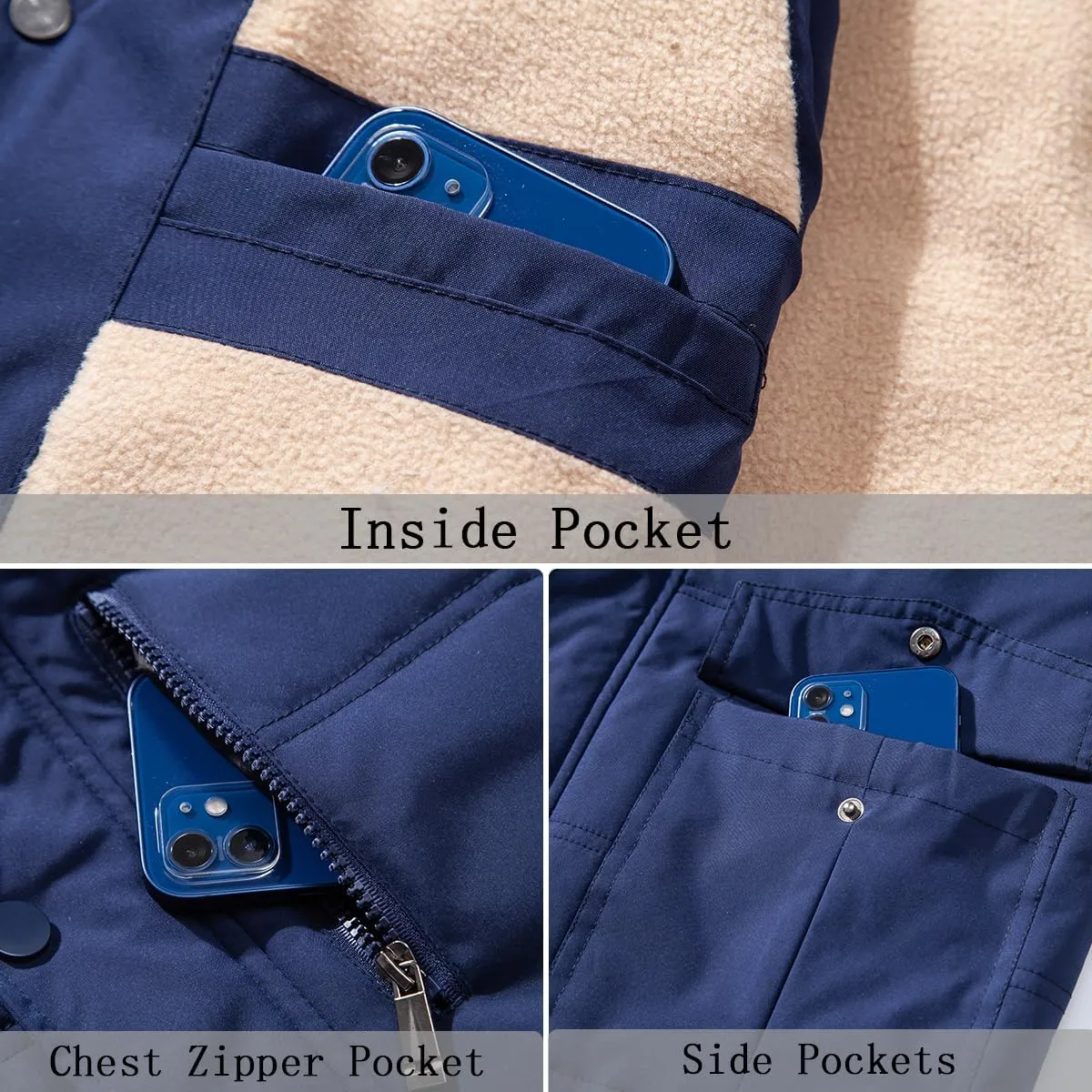 Msmsse Men's Winter Outerwear Vests Puffer Fleece Lined Quilted Vest Casual Sleeveless Jacket