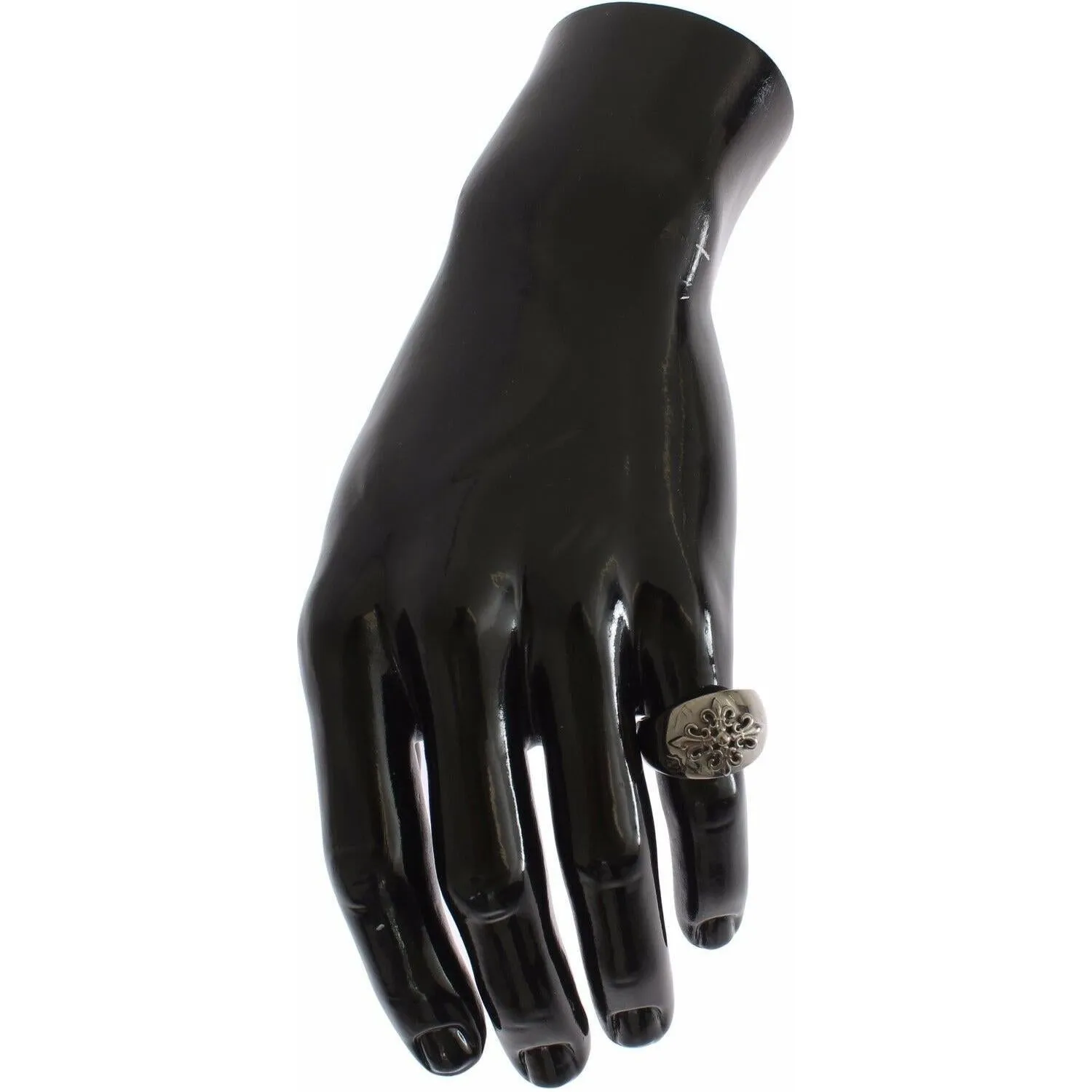 Nialaya Sterling Silver Rhodium Men's Statement Ring