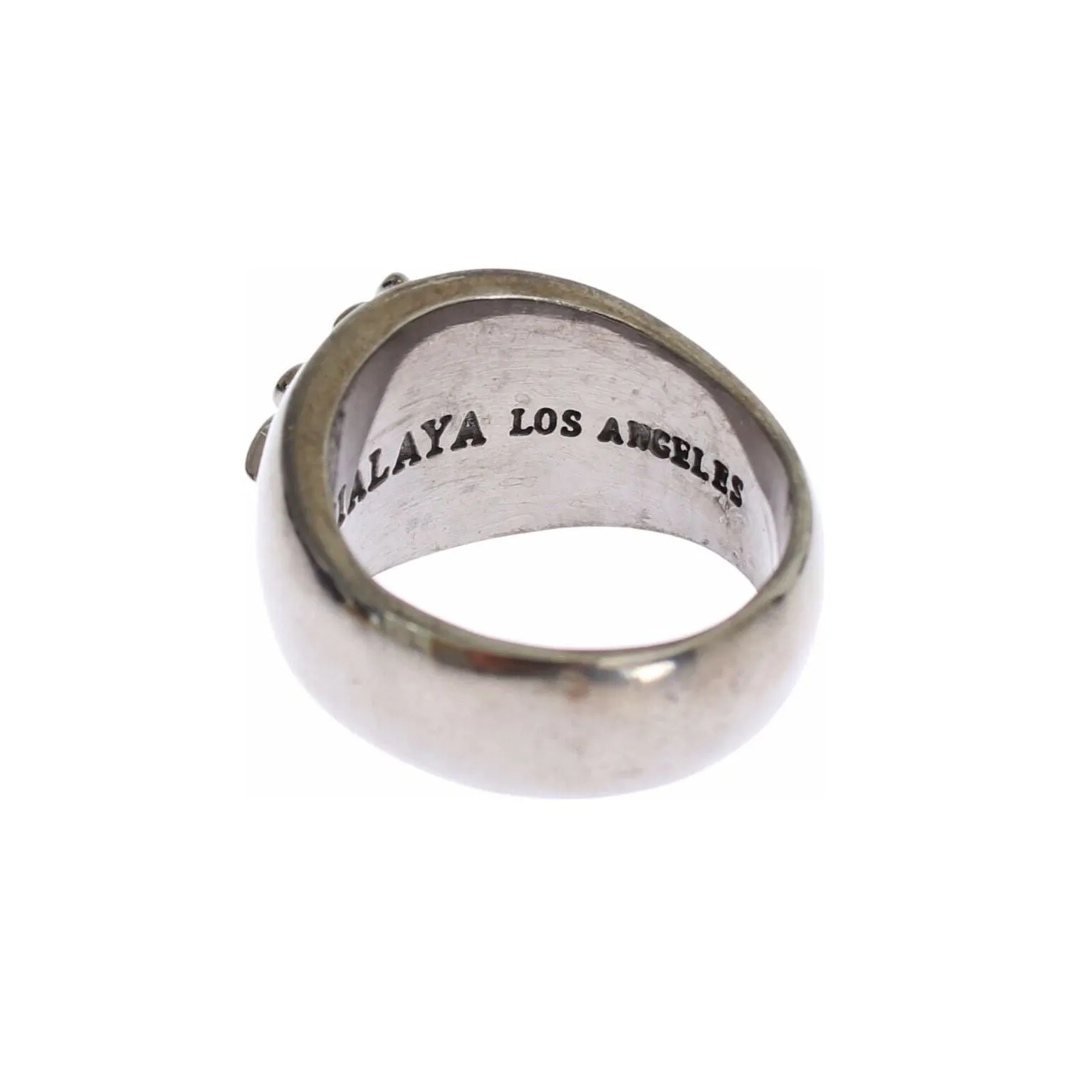 Nialaya Sterling Silver Rhodium Men's Statement Ring