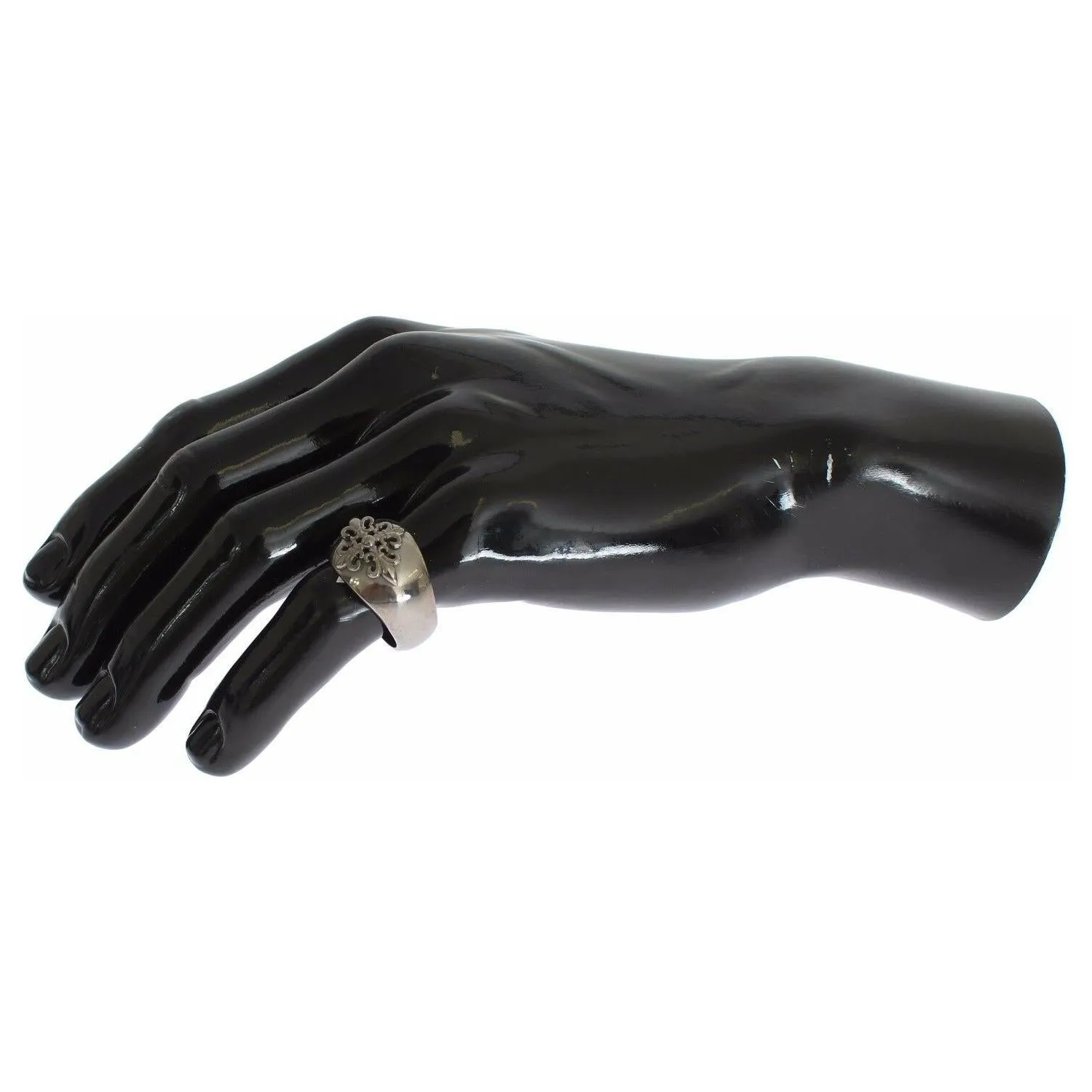 Nialaya Sterling Silver Rhodium Men's Statement Ring