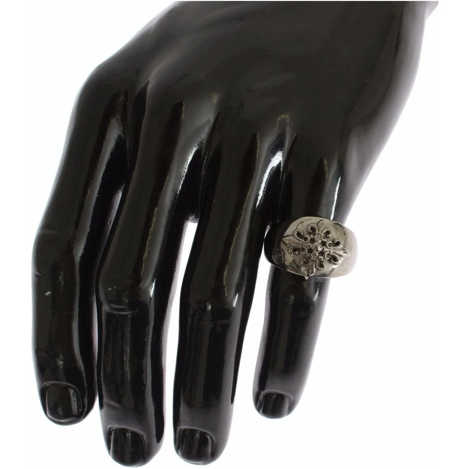 Nialaya Sterling Silver Rhodium Men's Statement Ring