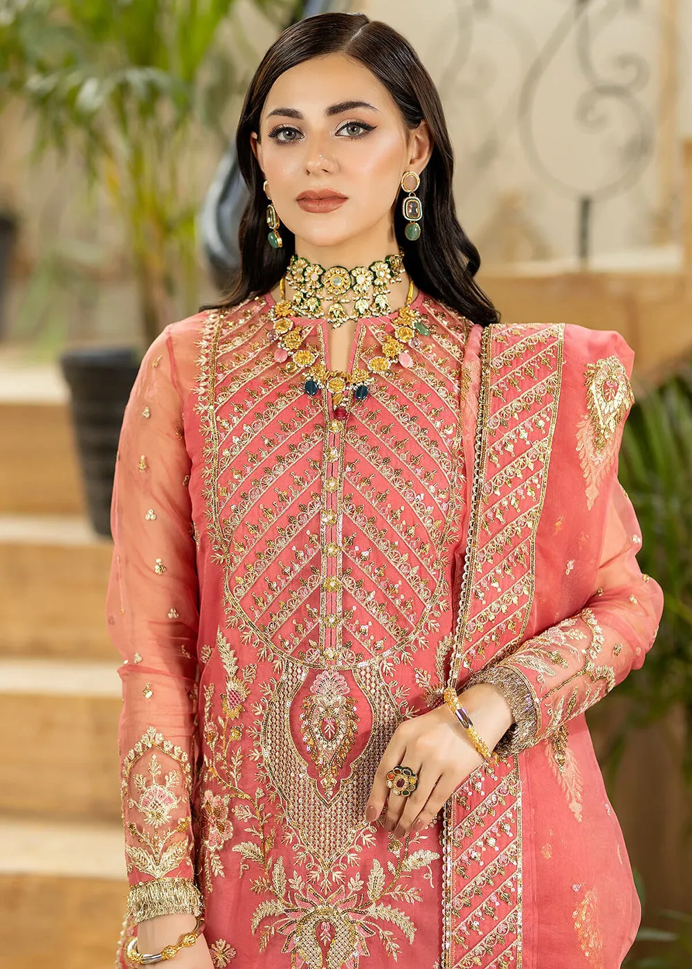 Pink Wedding Formal Suit | Imrozia Premium | Jhalak '23 | I-187 - ULFAT