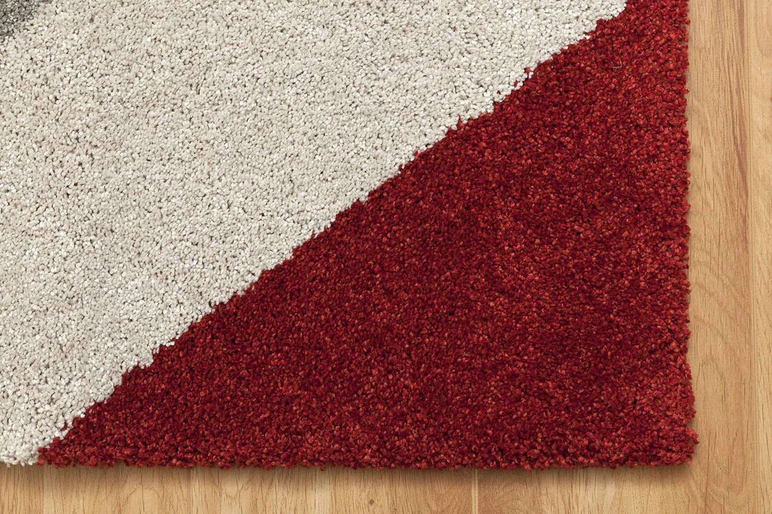 Rhombus-Modern Thick Rug with a Rhombus Pattern-Red, Cream, Dark Grey & Silver Grey 120x170cm