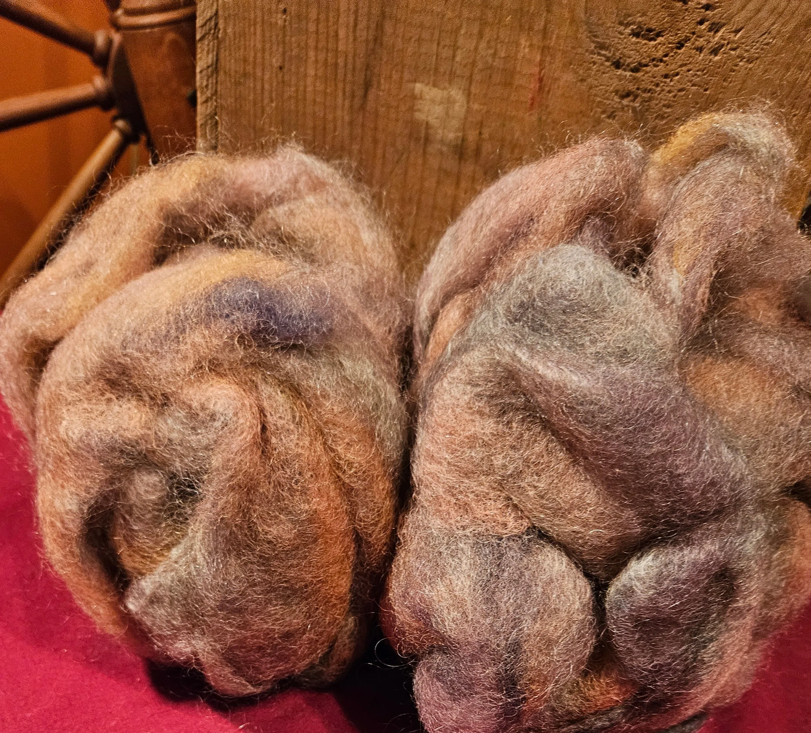 Roving Blends KLMG-9 70% Romney 30% Kid Mohair Soft Rainbow Swirl 1.7 ounces
