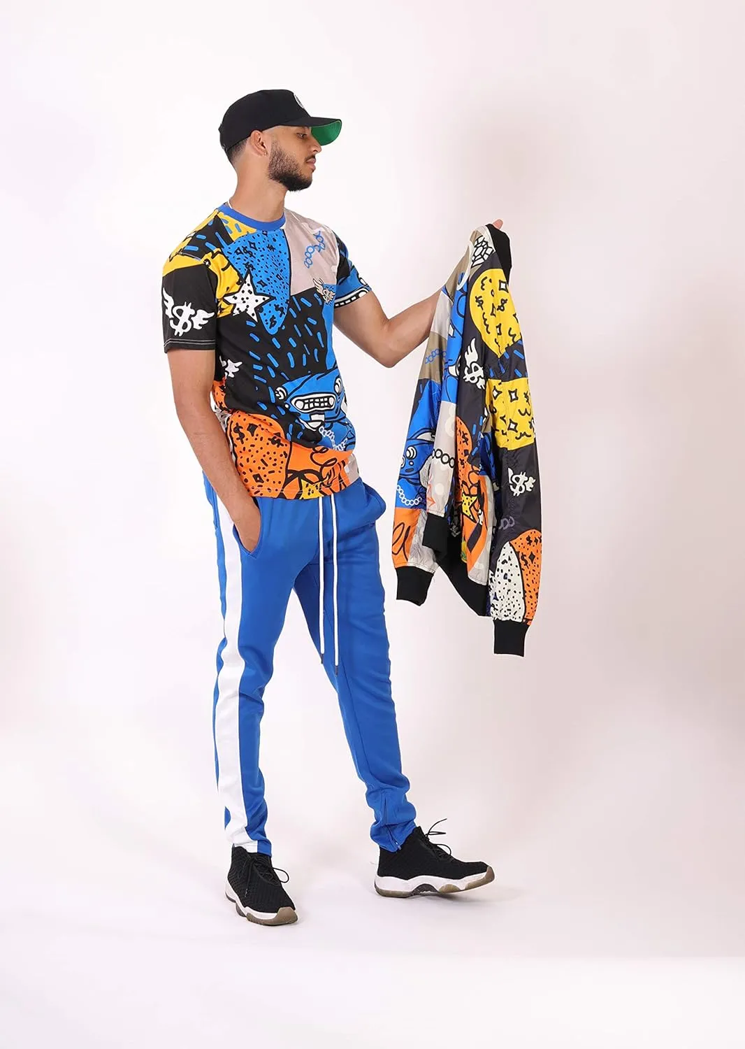 SCREENSHOT Mens Hipster Hip-Hop Urban Modern Tees - NYC Street Fashion Streetwear Stylish Longline Print T-Shirt