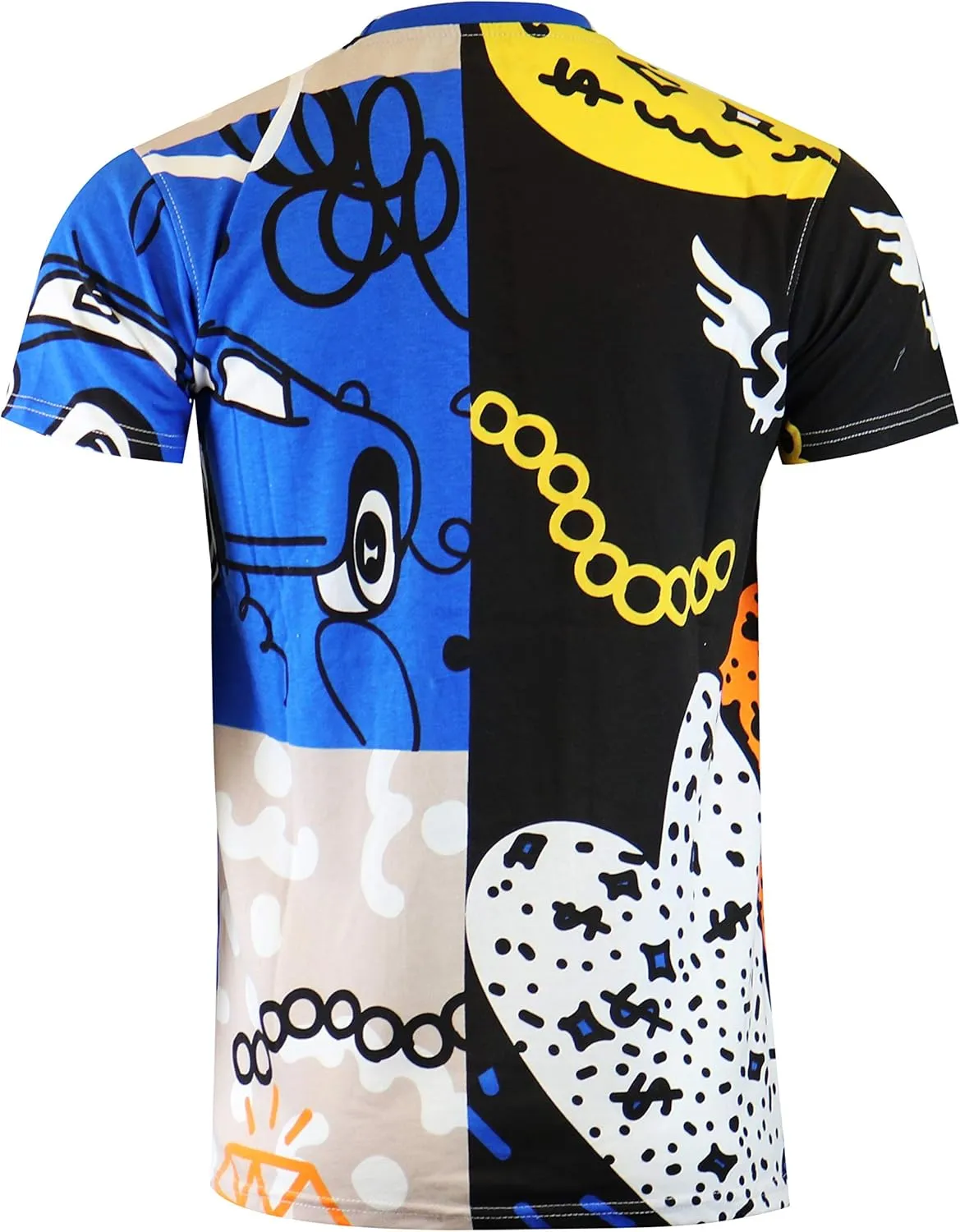 SCREENSHOT Mens Hipster Hip-Hop Urban Modern Tees - NYC Street Fashion Streetwear Stylish Longline Print T-Shirt