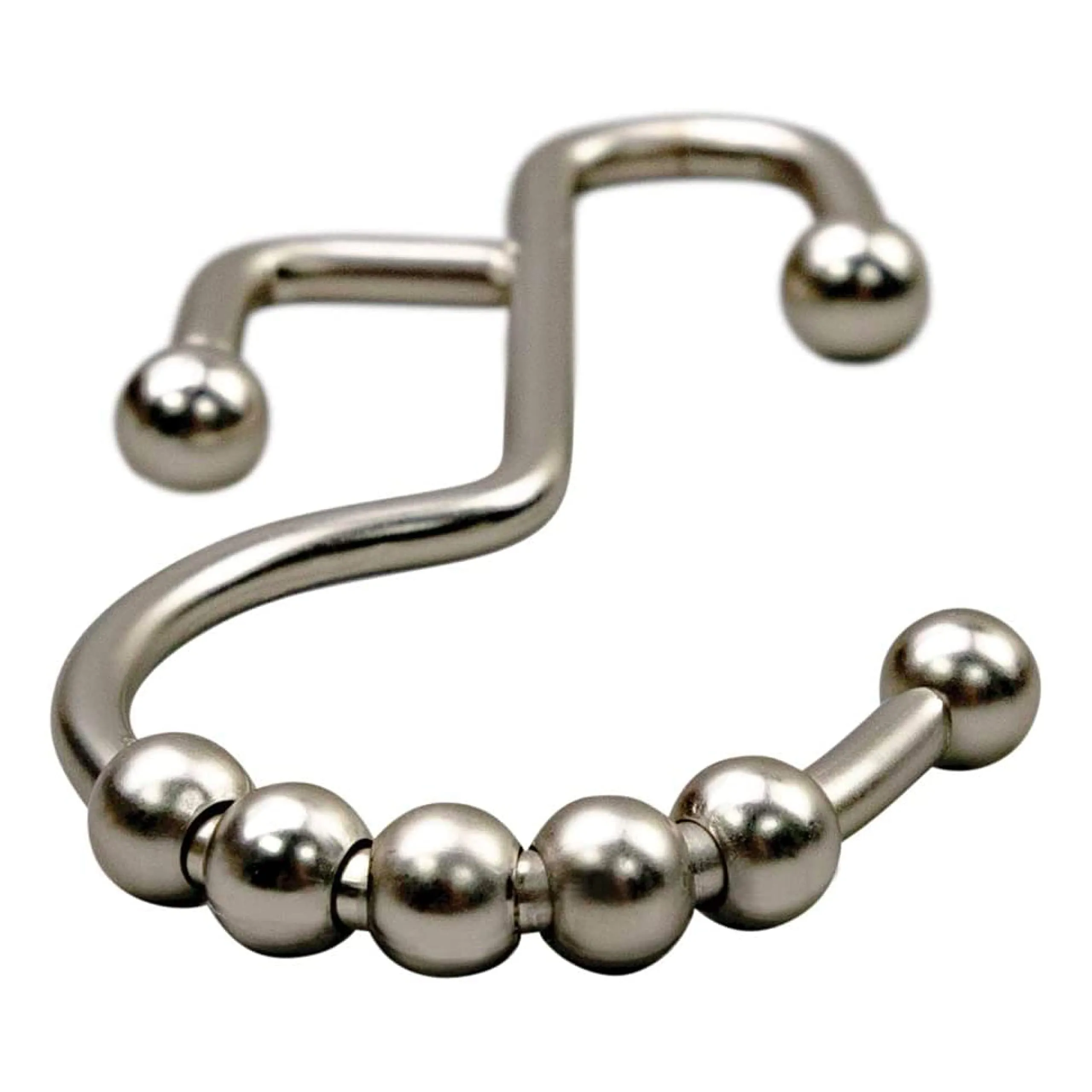 Shower Curtain Hooks Rings - Black Finish - Premium 18/8 Stainless Steel - Stepped